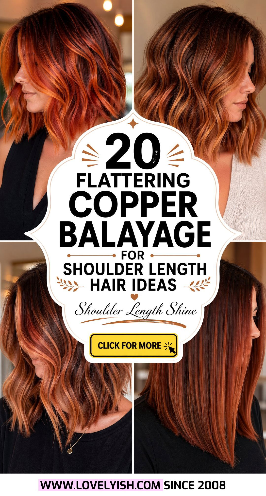 20 Flattering Copper Balayage for Shoulder Length Hair Ideas - 20 Flattering Copper Balayage for Shoulder Length Hair Ideas