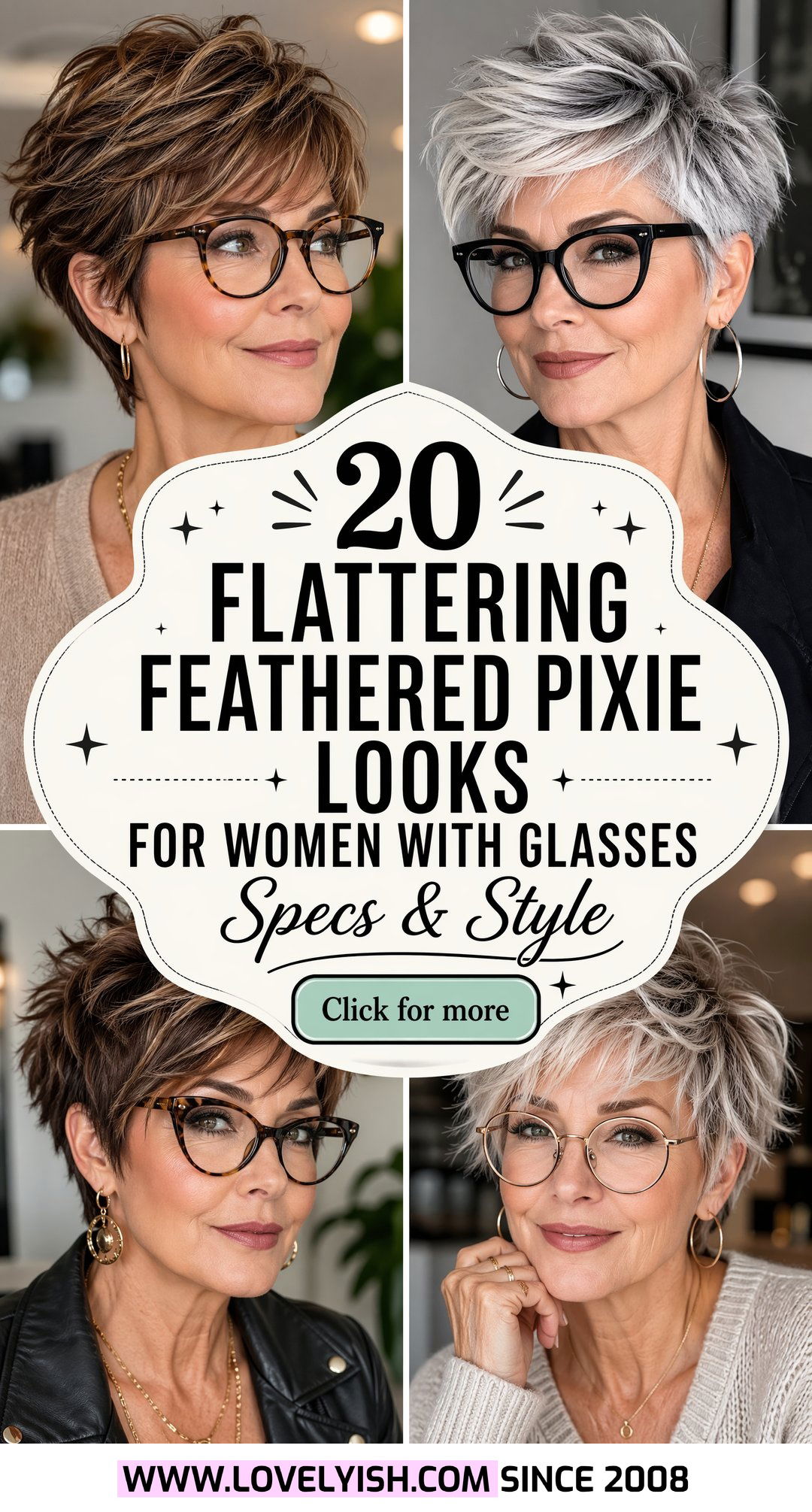 20 Flattering Feathered Pixie For Women With Glasses Looks - 20 Flattering Feathered Pixie For Women With Glasses Looks