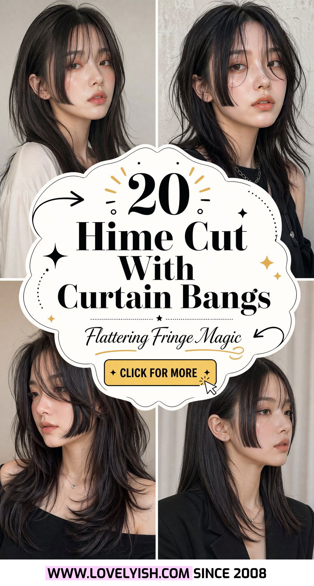 20 Flattering Hime Cut With Curtain Bangs Styles to Try - 20 Flattering Hime Cut With Curtain Bangs Styles to Try