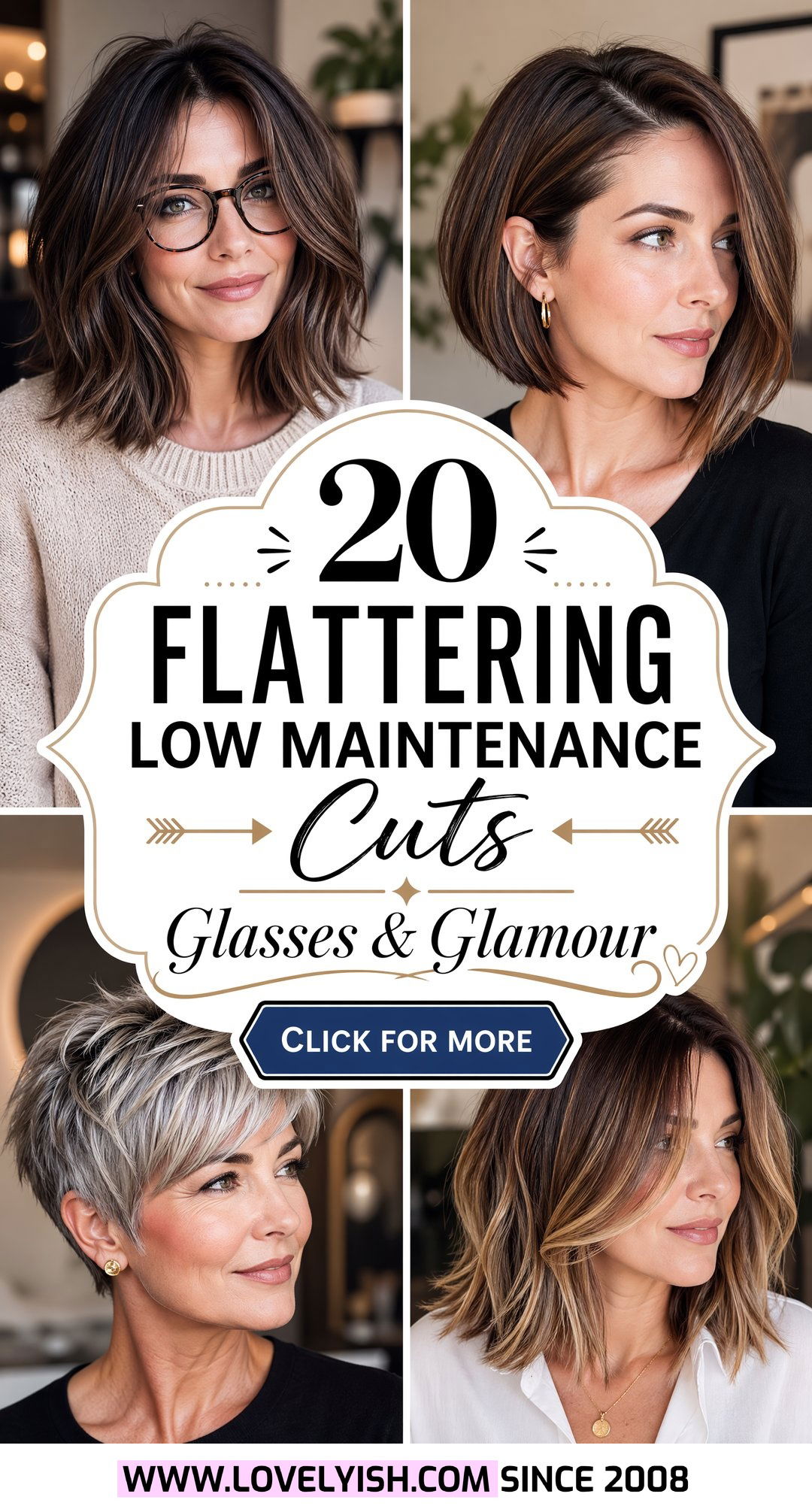 20 Flattering Low Maintenance Cut Ideas for Women With Glasses - 20 Flattering Low Maintenance Cut Ideas for Women With Glasses