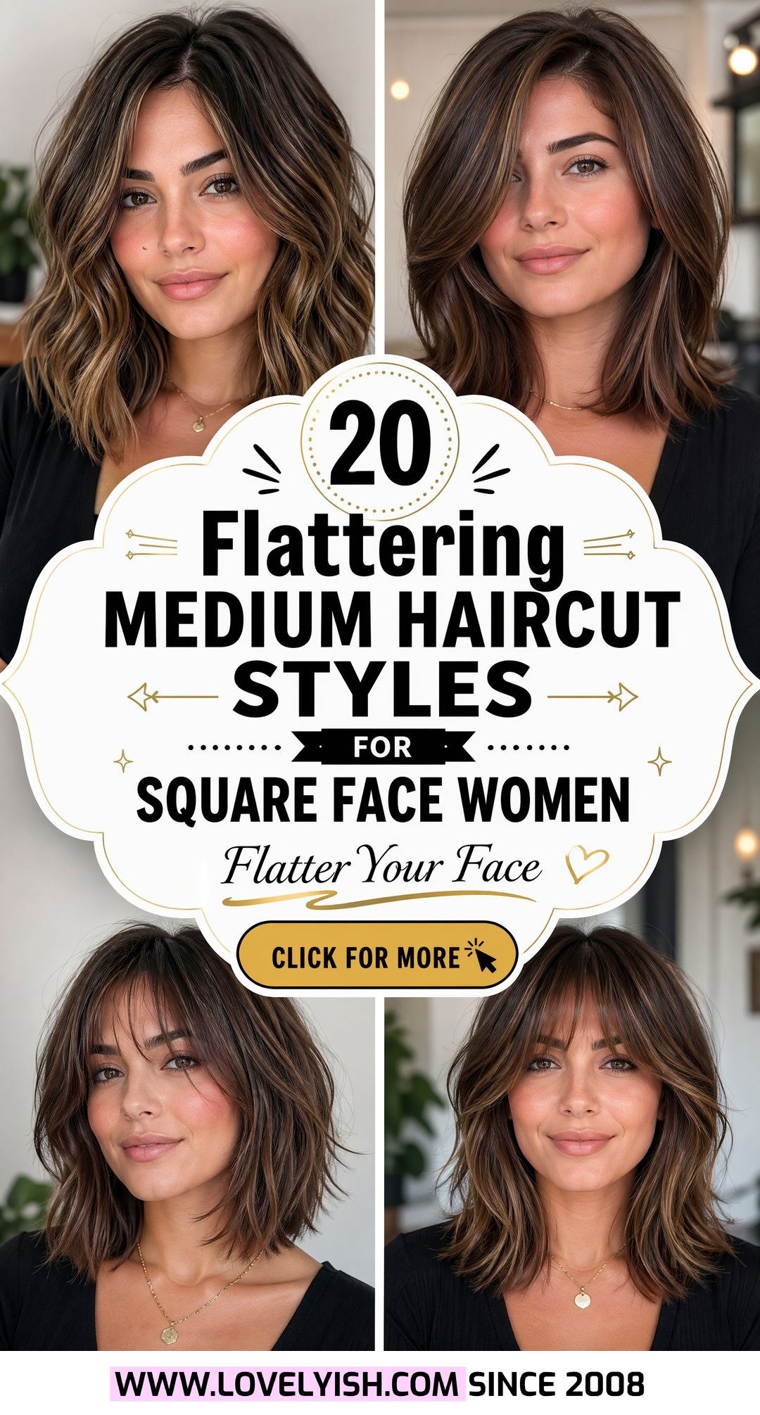 20 Flattering Medium Haircut Styles For Square Face Women - 20 Flattering Medium Haircut Styles For Square Face Women