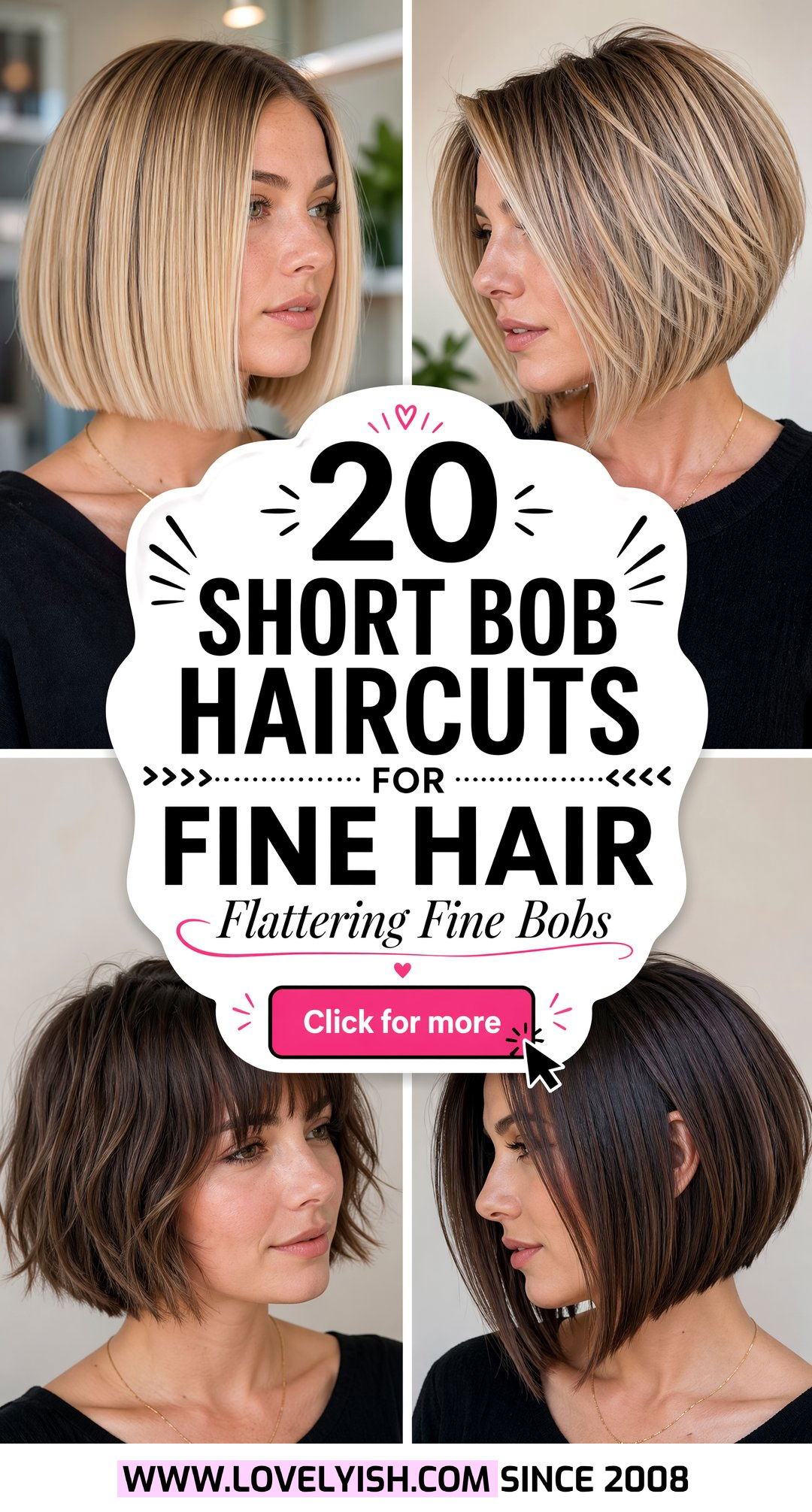 20 Flattering Short Bob Haircuts for Fine Hair You Must See - 20 Flattering Short Bob Haircuts for Fine Hair You Must See