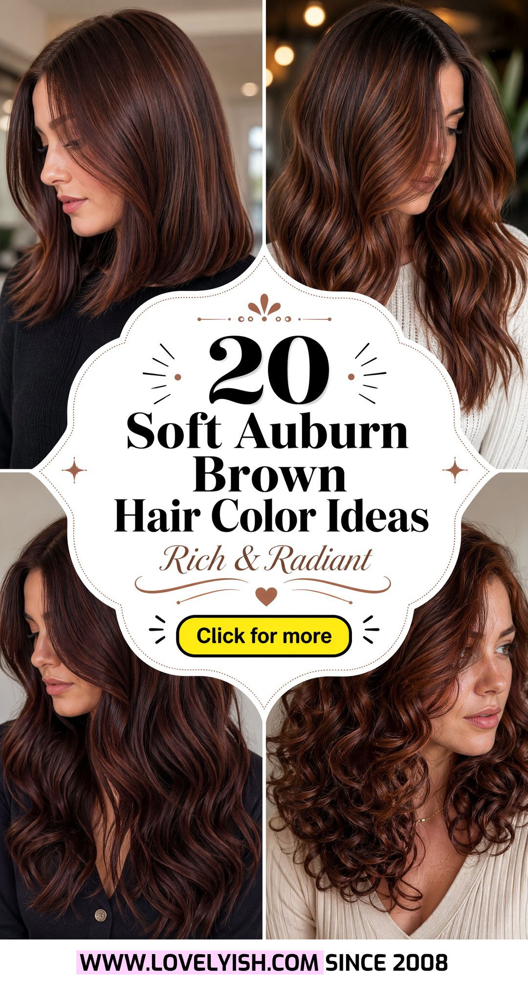 20 Flattering Soft Auburn Brown Hair Color Ideas for Women - 20 Flattering Soft Auburn Brown Hair Color Ideas for Women
