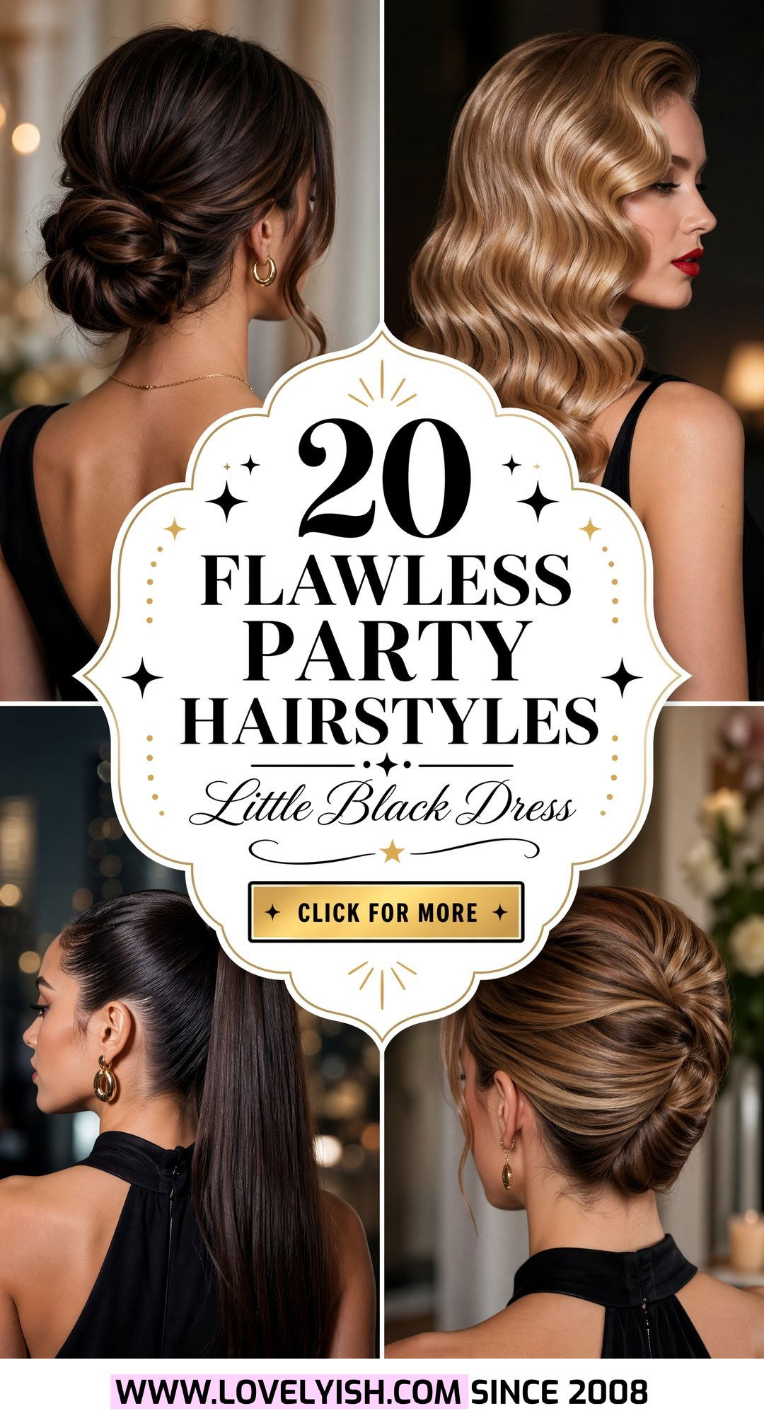 20 Flawless Party Hairstyle Ideas For A Classic Black Dress - 20 Flawless Party Hairstyle Ideas For A Classic Black Dress
