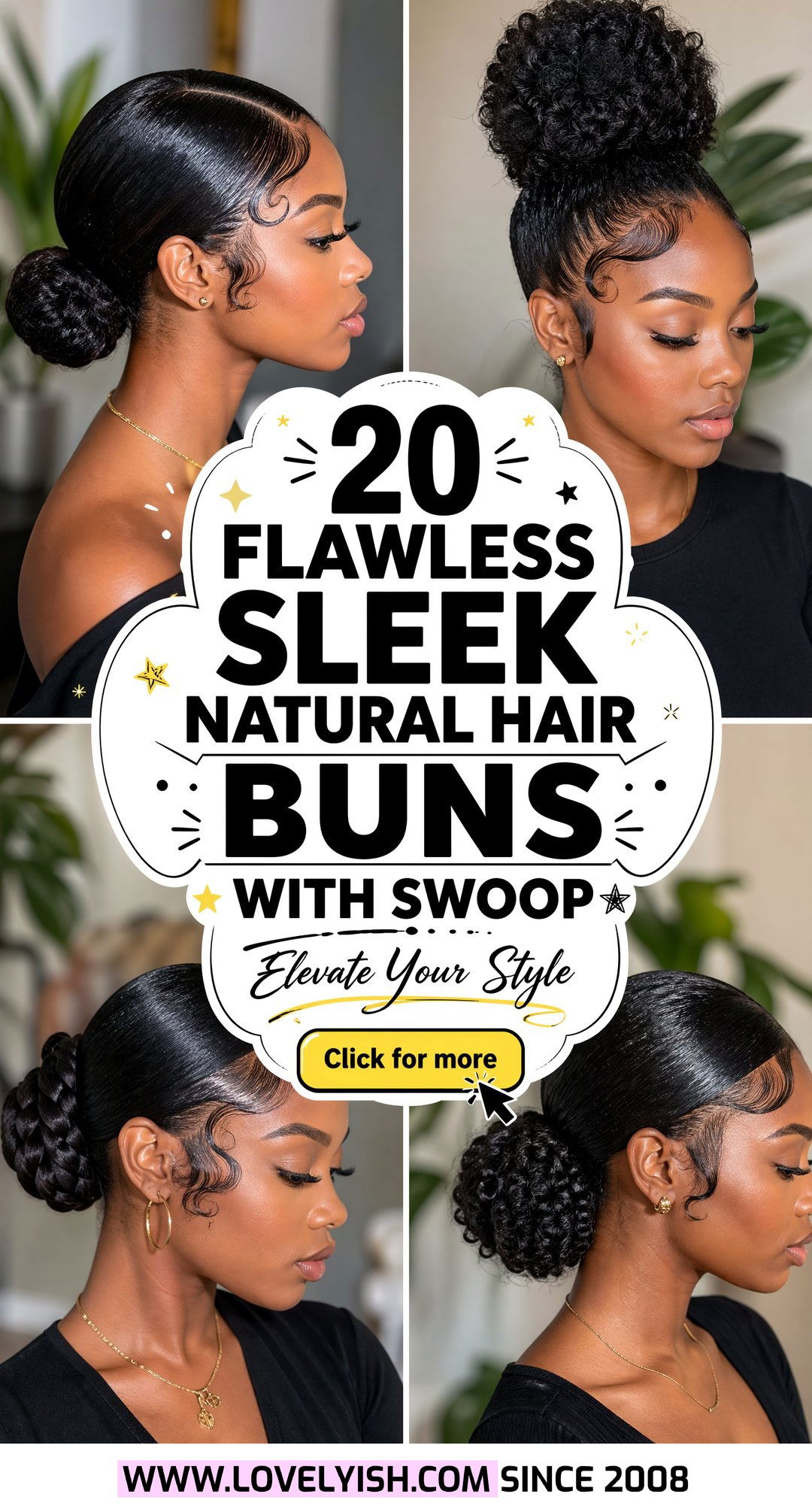 20 Flawless Sleek Natural Hair Bun with Swoop Ideas to Try - 20 Flawless Sleek Natural Hair Bun with Swoop Ideas to Try