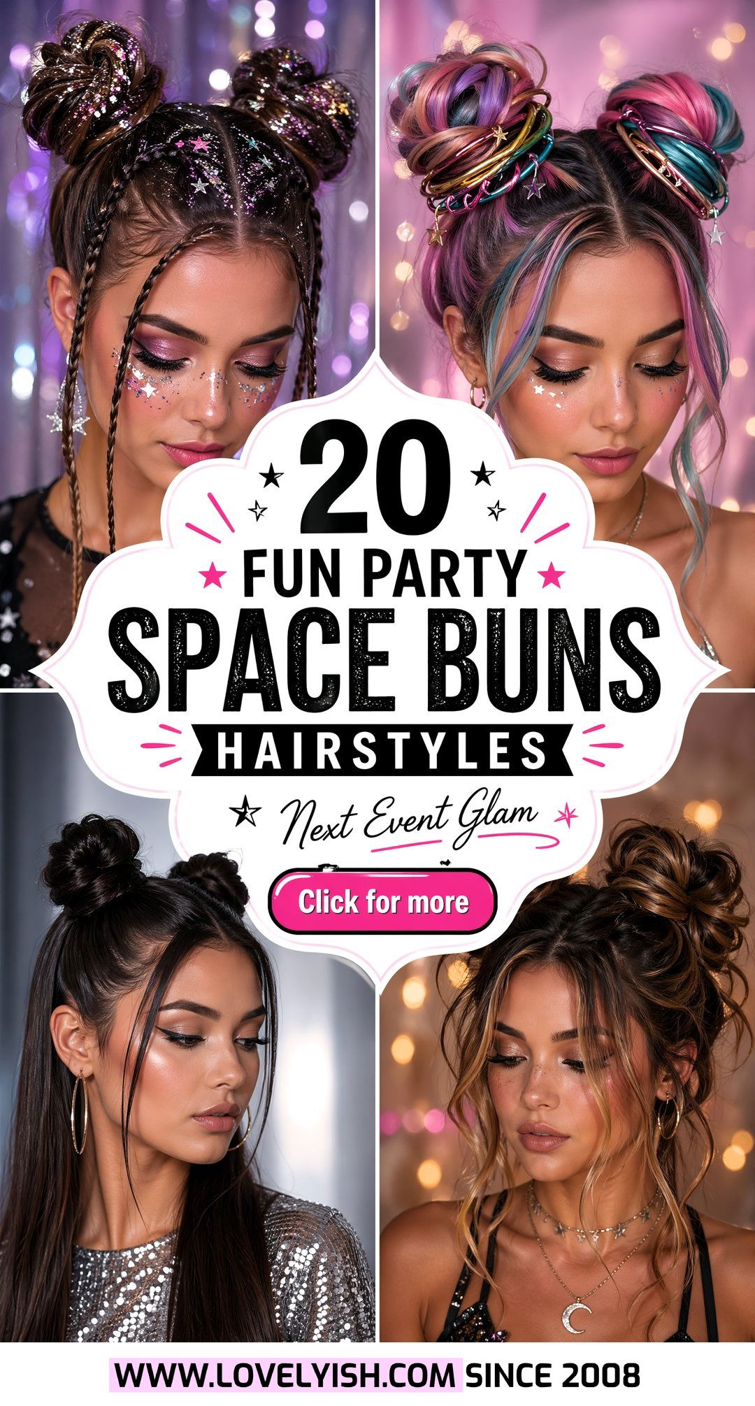 20 Fun Party Space Buns Hairstyle Ideas for Your Next Event - 20 Fun Party Space Buns Hairstyle Ideas for Your Next Event