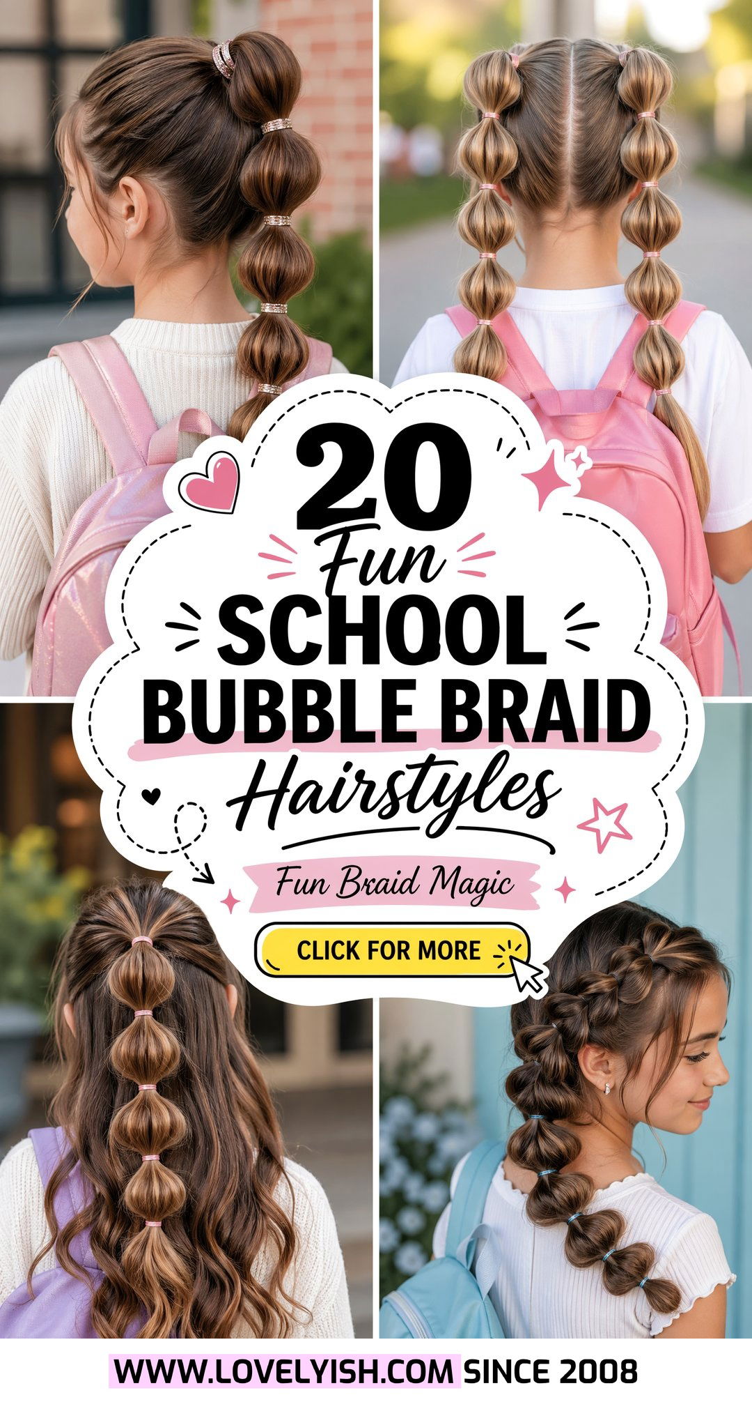 20 Fun School Bubble Braid Hairstyle Ideas for Every Student - 20 Fun School Bubble Braid Hairstyle Ideas for Every Student
