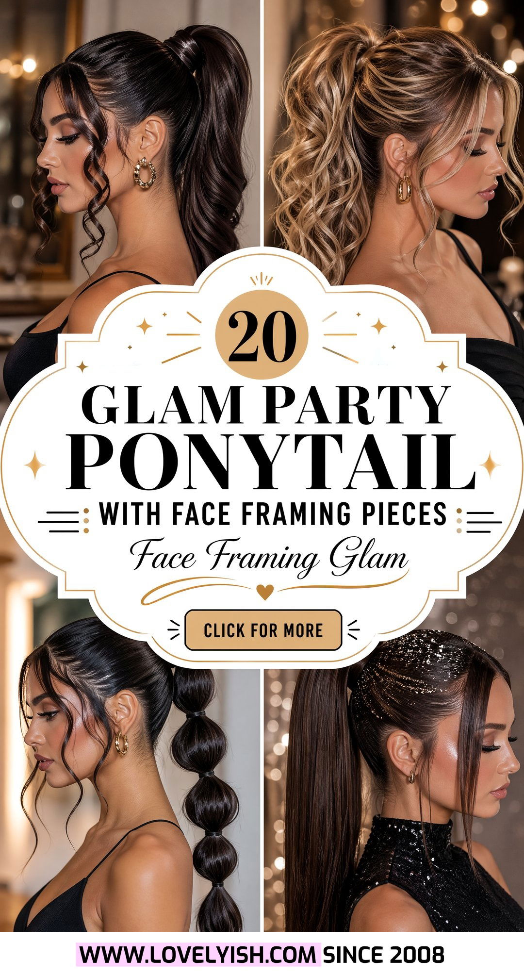 20 Glam Party Ponytail with Face Framing Pieces to Try Now - 20 Glam Party Ponytail with Face Framing Pieces to Try Now