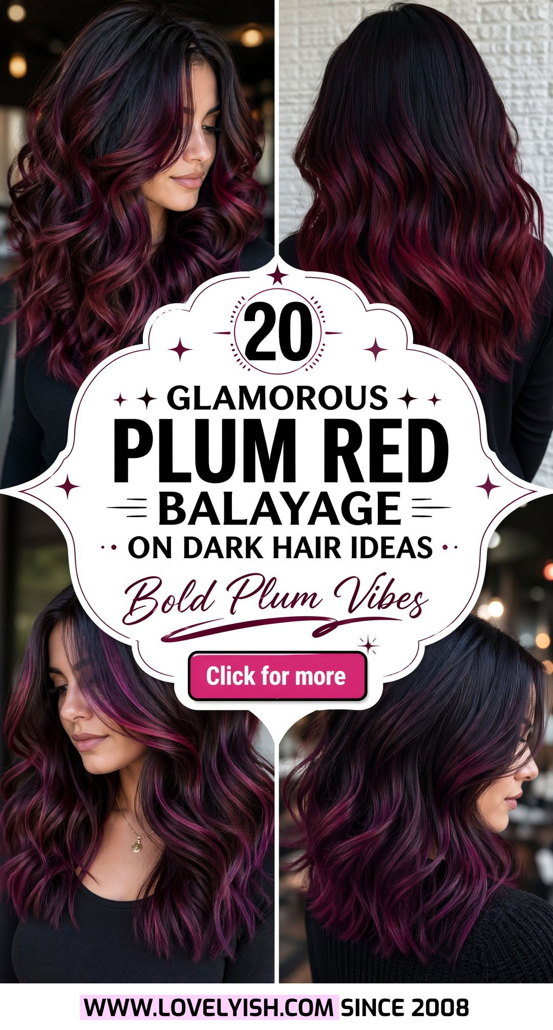 20 Glamorous Plum Red Balayage on Dark Hair Ideas to Copy - 20 Glamorous Plum Red Balayage on Dark Hair Ideas to Copy