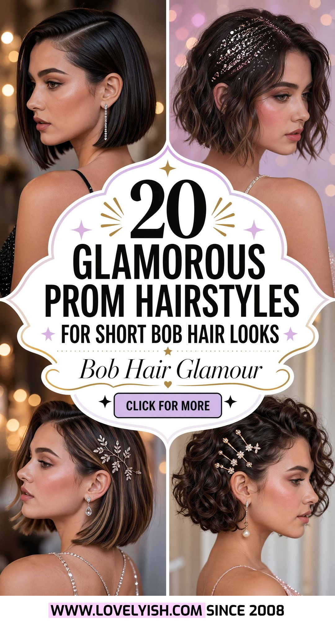 20 Glamorous Prom Hairstyle Ideas for Short Bob Hair Looks - 20 Glamorous Prom Hairstyle Ideas for Short Bob Hair Looks