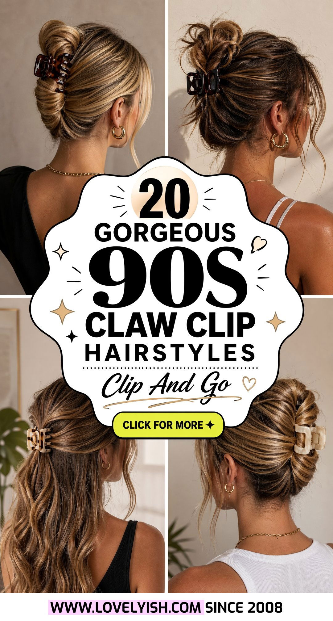 20 Gorgeous 90s Claw Clip Hairstyle Ideas to Try Right Now - 20 Gorgeous 90s Claw Clip Hairstyle Ideas to Try Right Now
