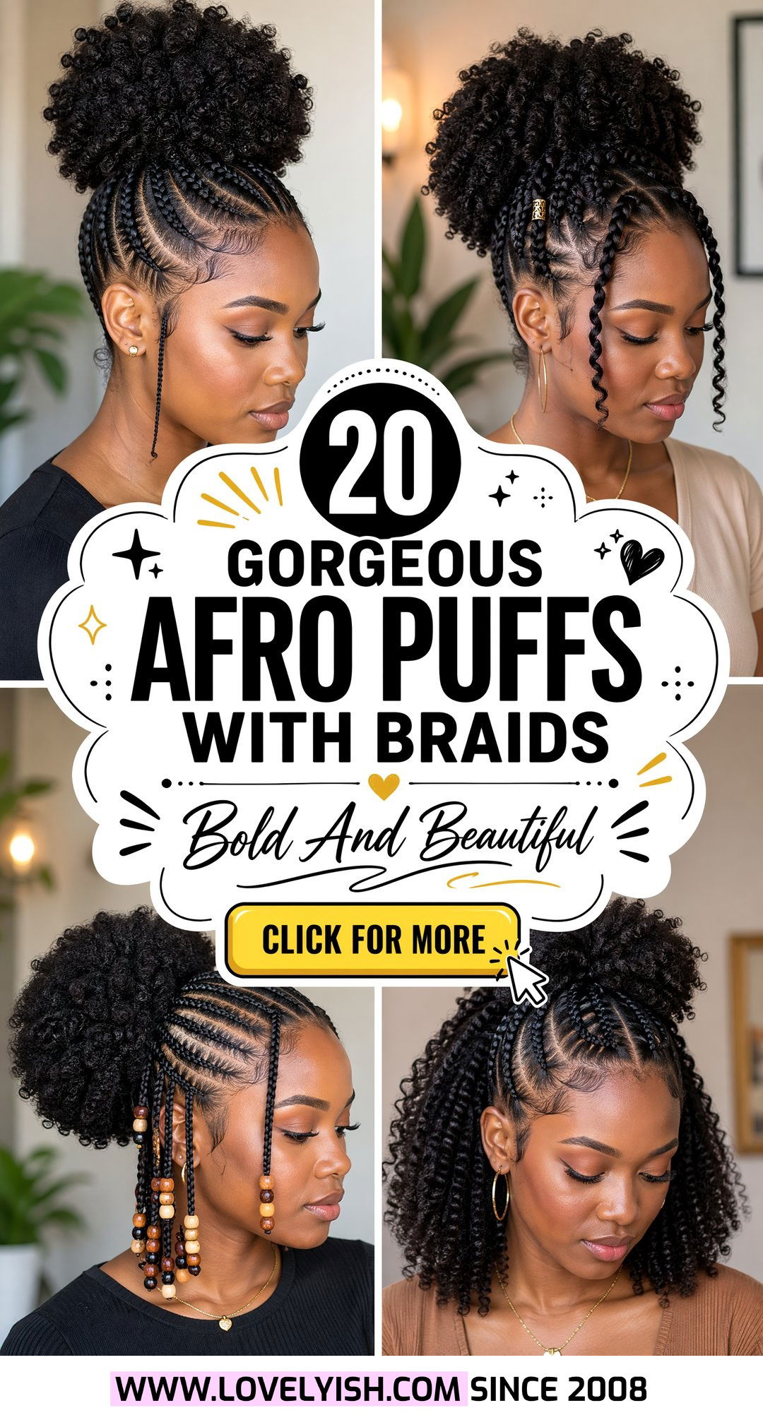 20 Gorgeous Afro Puff With Braids in Front Styles to Copy - 20 Gorgeous Afro Puff With Braids in Front Styles to Copy