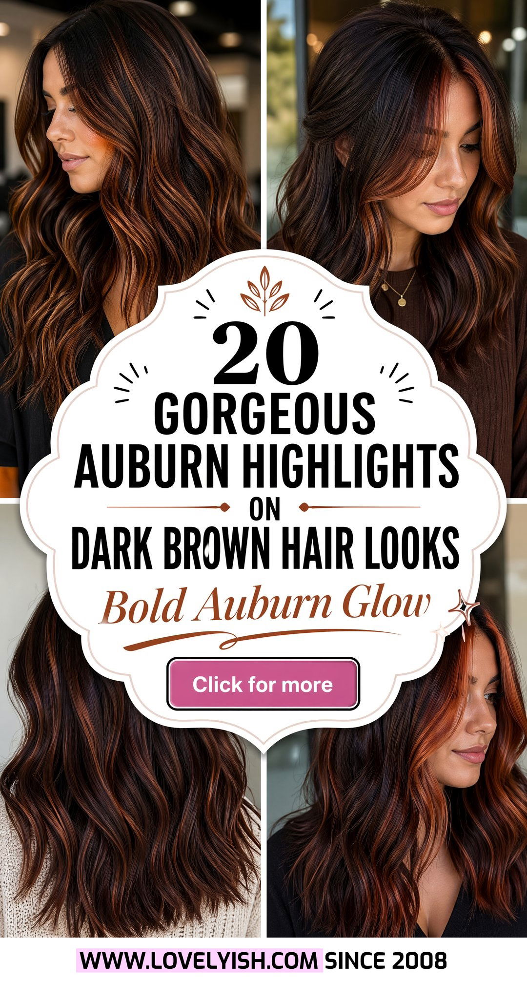 20 Gorgeous Auburn Highlights on Dark Brown Hair Looks to Try - 20 Gorgeous Auburn Highlights on Dark Brown Hair Looks to Try