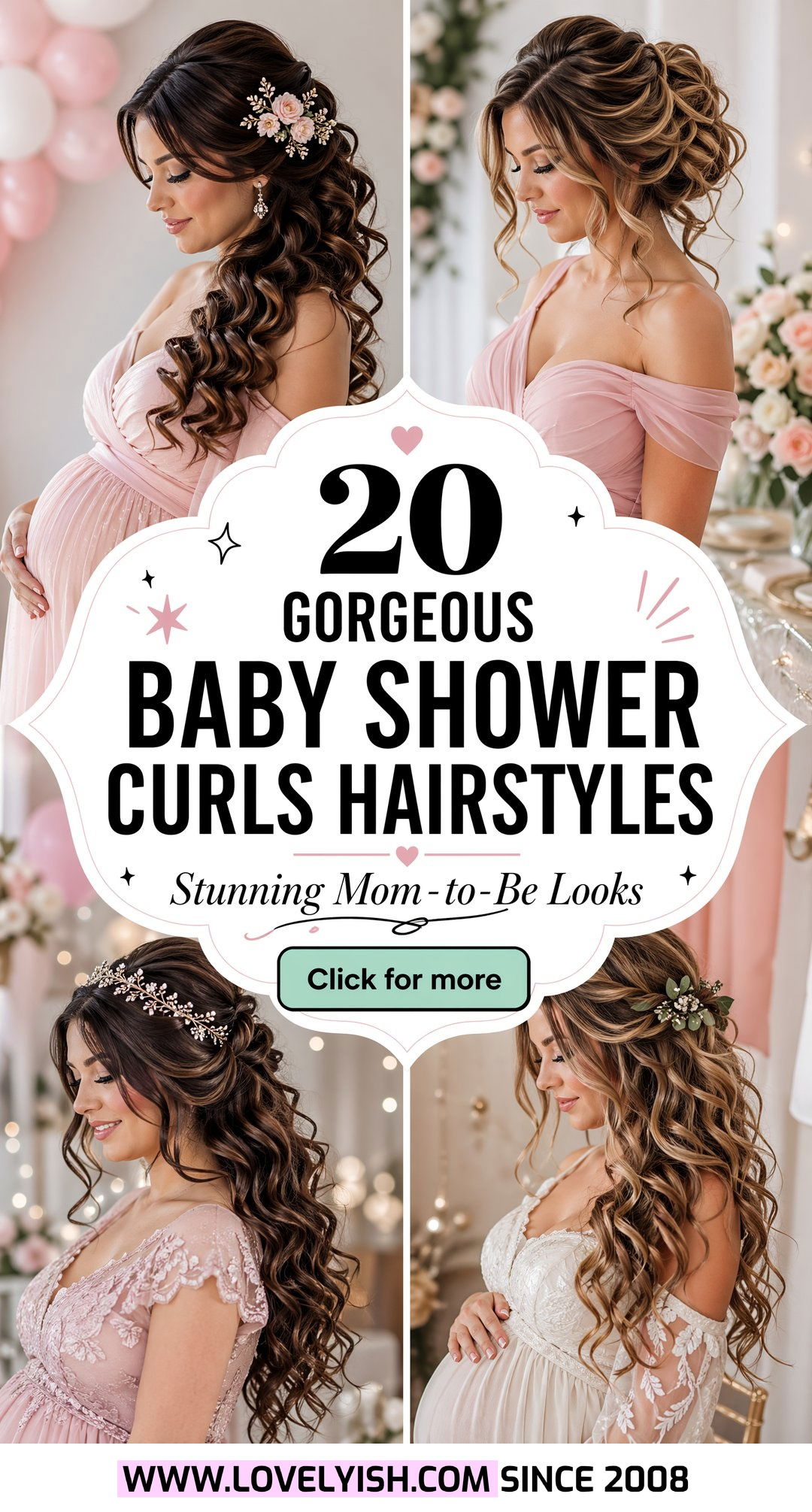 20 Gorgeous Baby Shower Curls Hairstyle Ideas for Moms-to-Be - 20 Gorgeous Baby Shower Curls Hairstyle Ideas for Moms-to-Be
