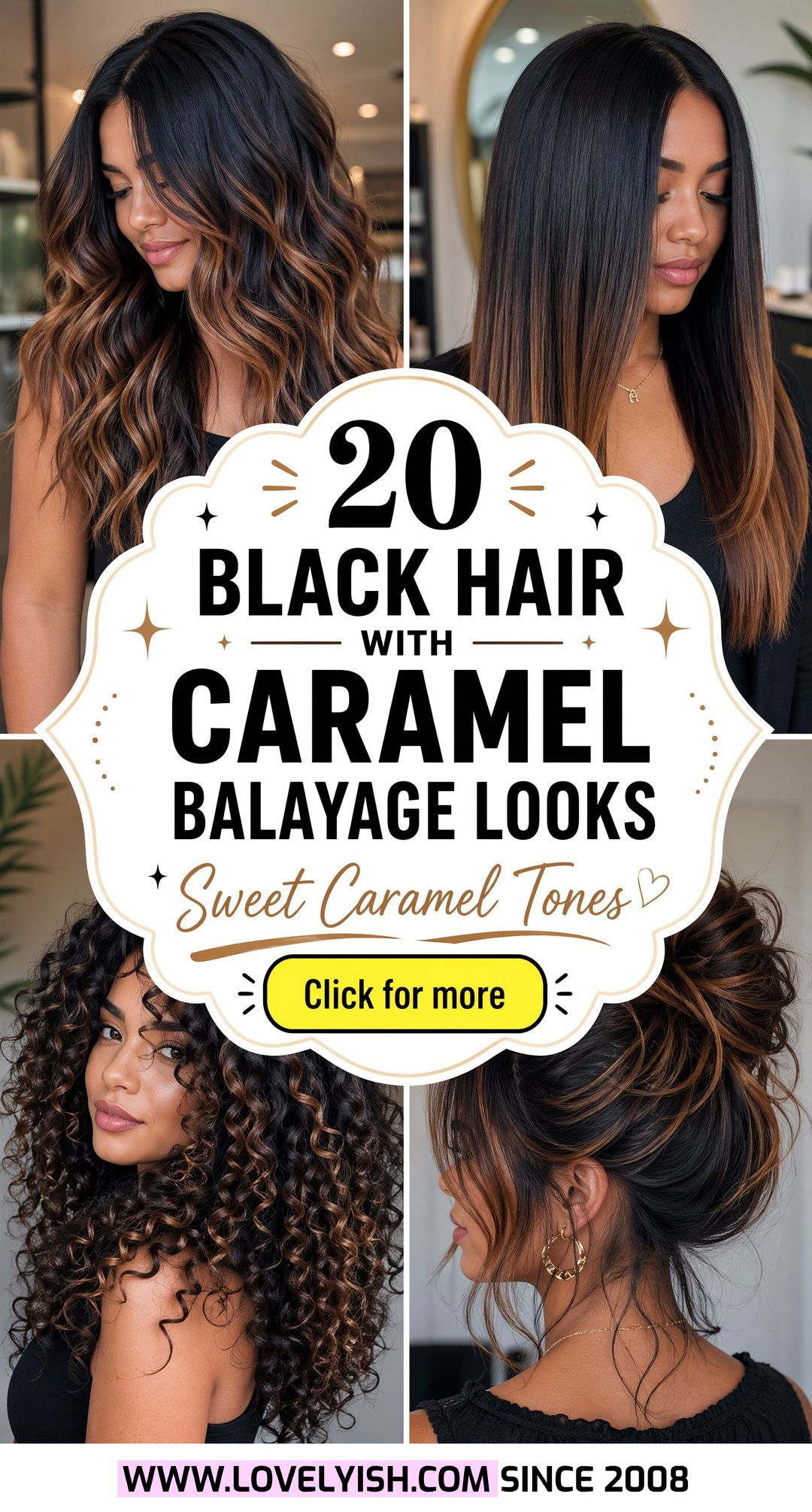 20 Gorgeous Black Hair With Caramel Balayage Looks to Try - 20 Gorgeous Black Hair With Caramel Balayage Looks to Try