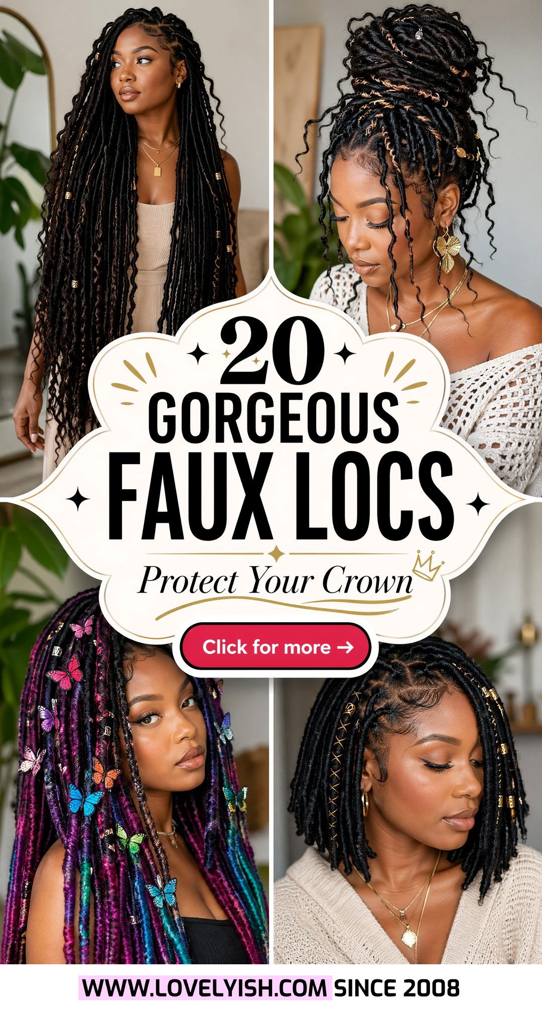 20 Gorgeous Black Women Faux Loc Ideas for Protective Style - 20 Gorgeous Black Women Faux Loc Ideas for Protective Style