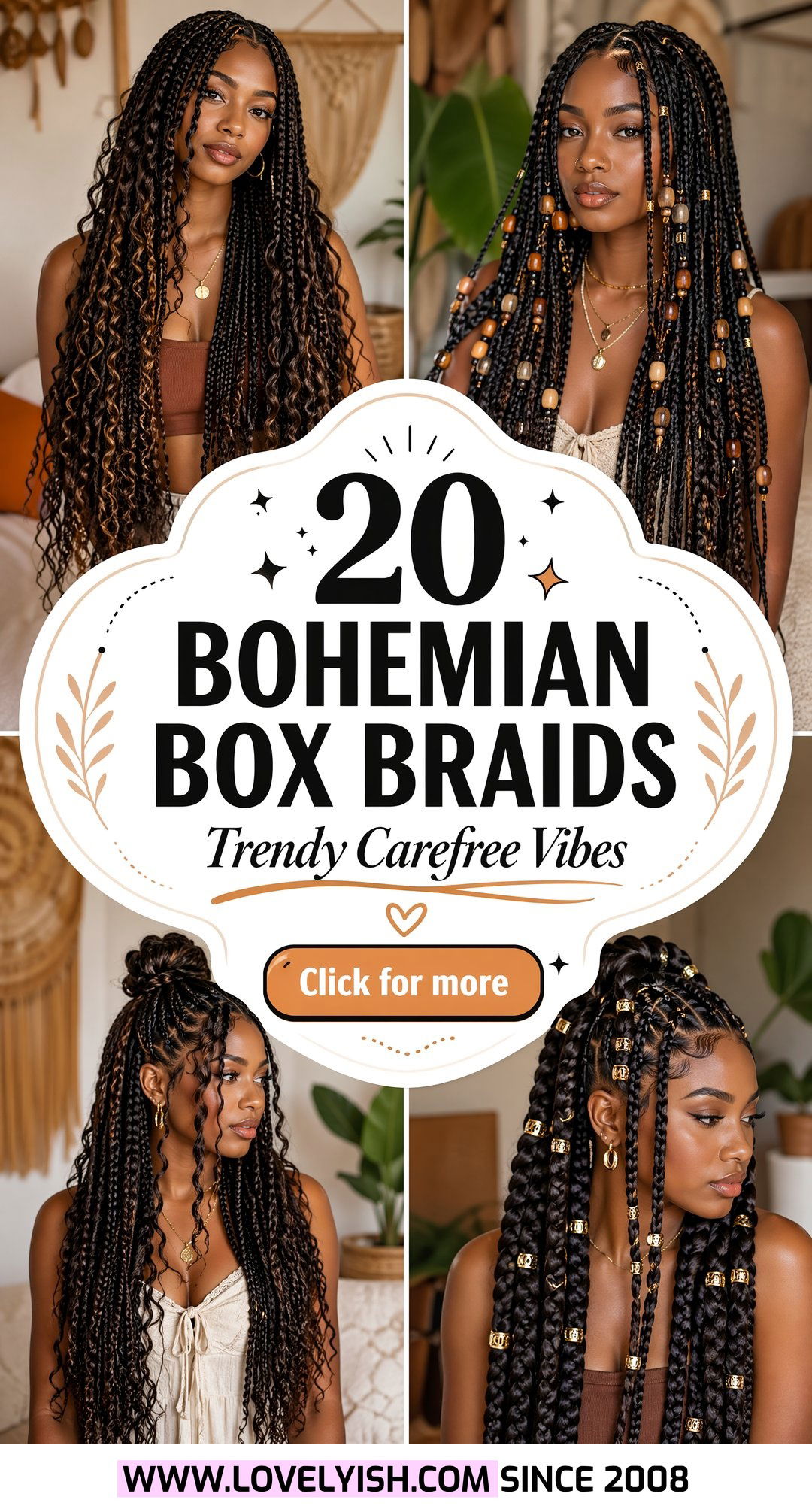 20 Gorgeous Bohemian Box Braids for a Trendy Carefree Look - 20 Gorgeous Bohemian Box Braids for a Trendy, Carefree Look