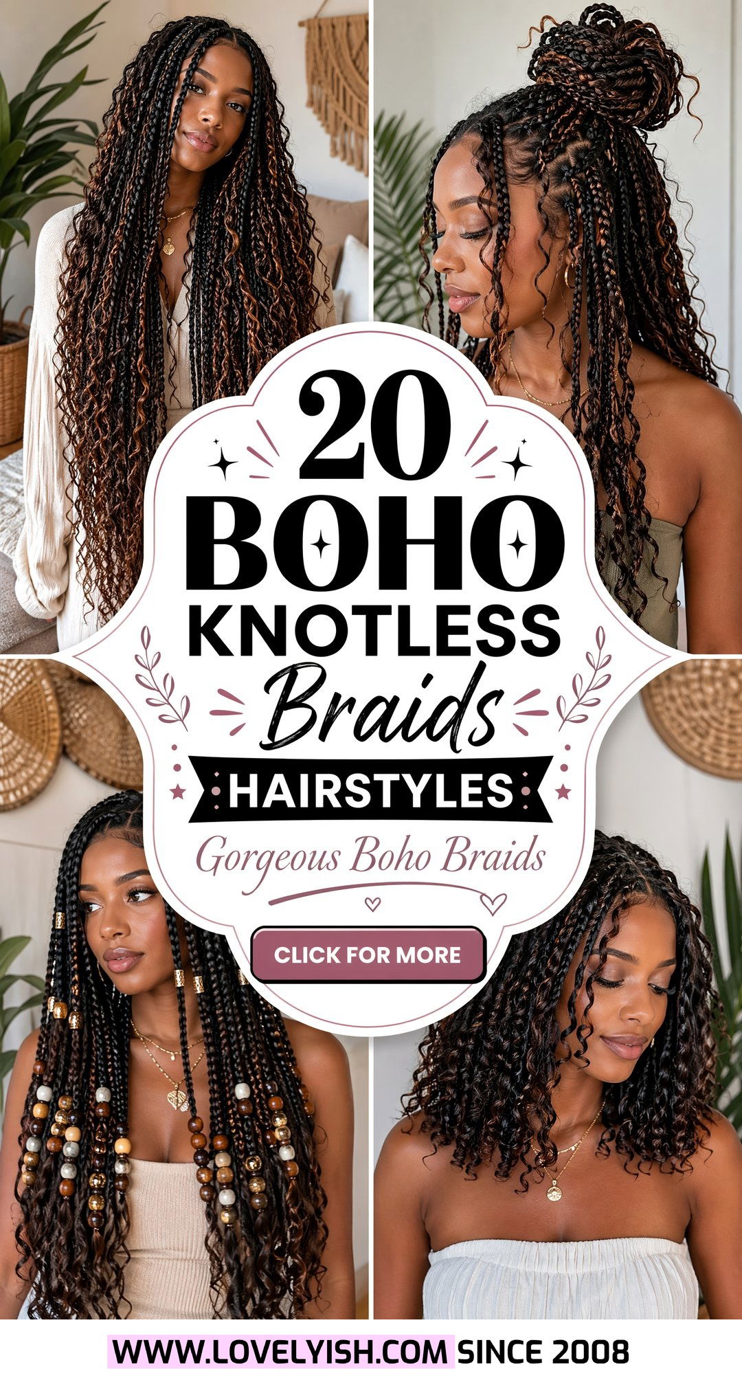 20 Gorgeous Boho Knotless Braids Hairstyle Ideas to Try Now - 20 Gorgeous Boho Knotless Braids Hairstyle Ideas to Try Now