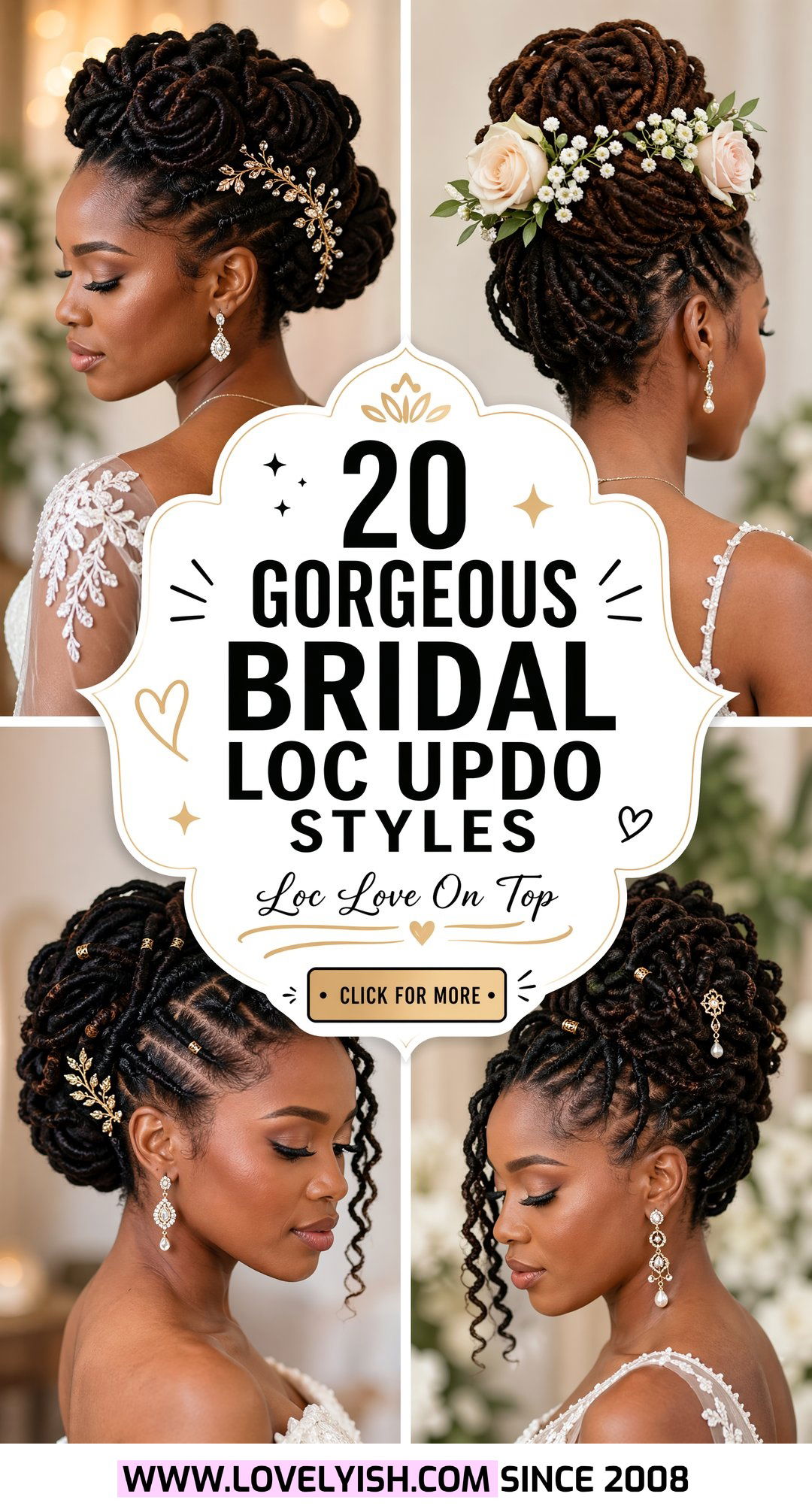 20 Gorgeous Bridal Loc Updo Styles For Your Wedding Day - 20 Gorgeous Bridal Loc Updo Styles For Your Wedding Day