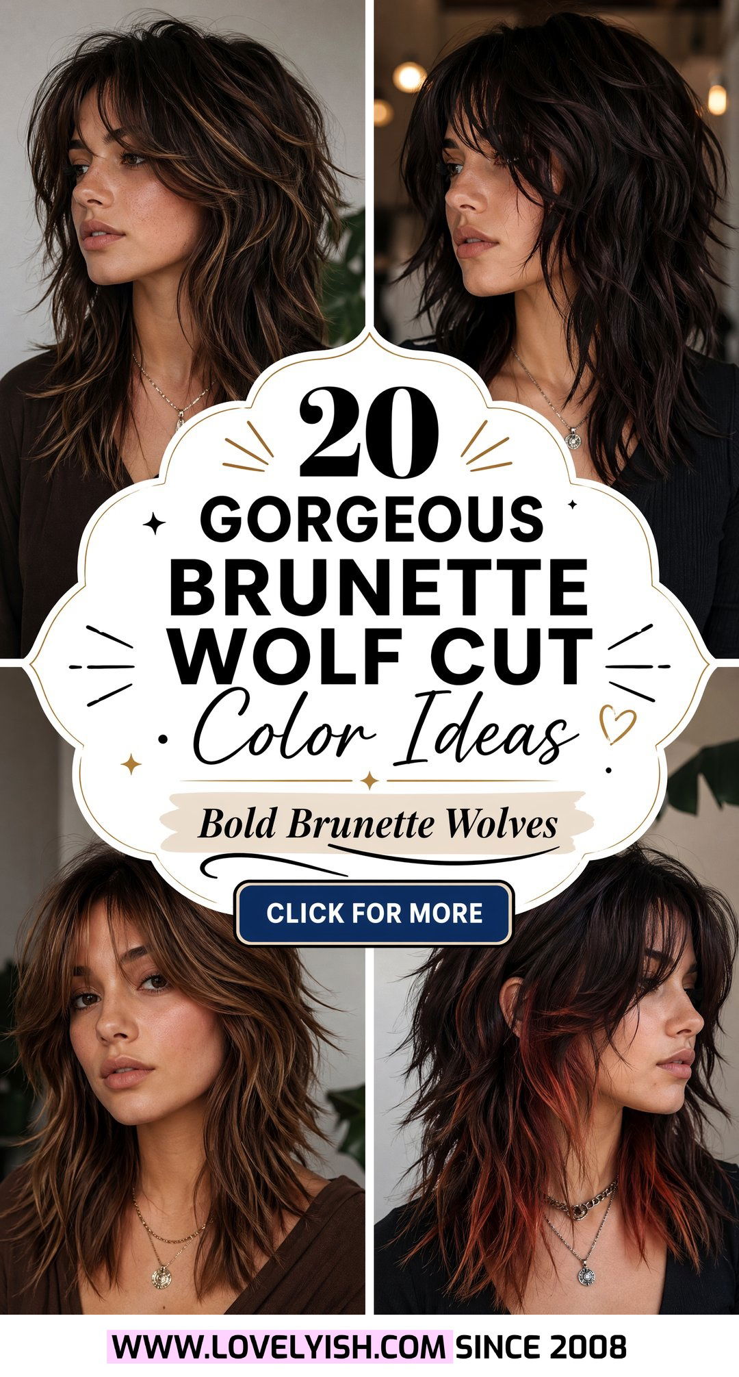 20 Gorgeous Brunette Wolf Cut Color Ideas for Bold Looks - 20 Gorgeous Brunette Wolf Cut Color Ideas for Bold Looks