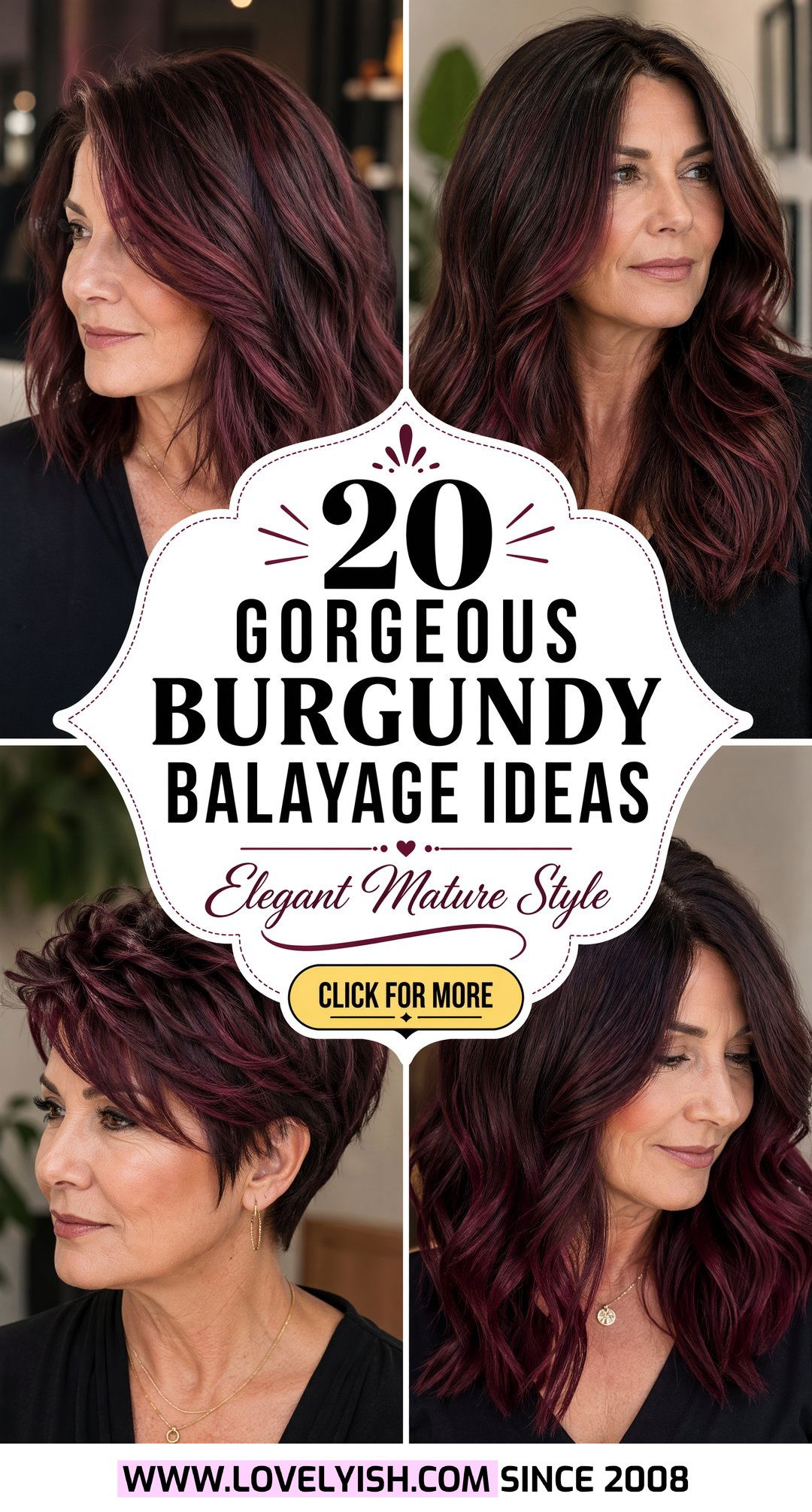20 Gorgeous Burgundy Balayage Looks Perfect For Mature Women - 20 Gorgeous Burgundy Balayage Looks Perfect For Mature Women