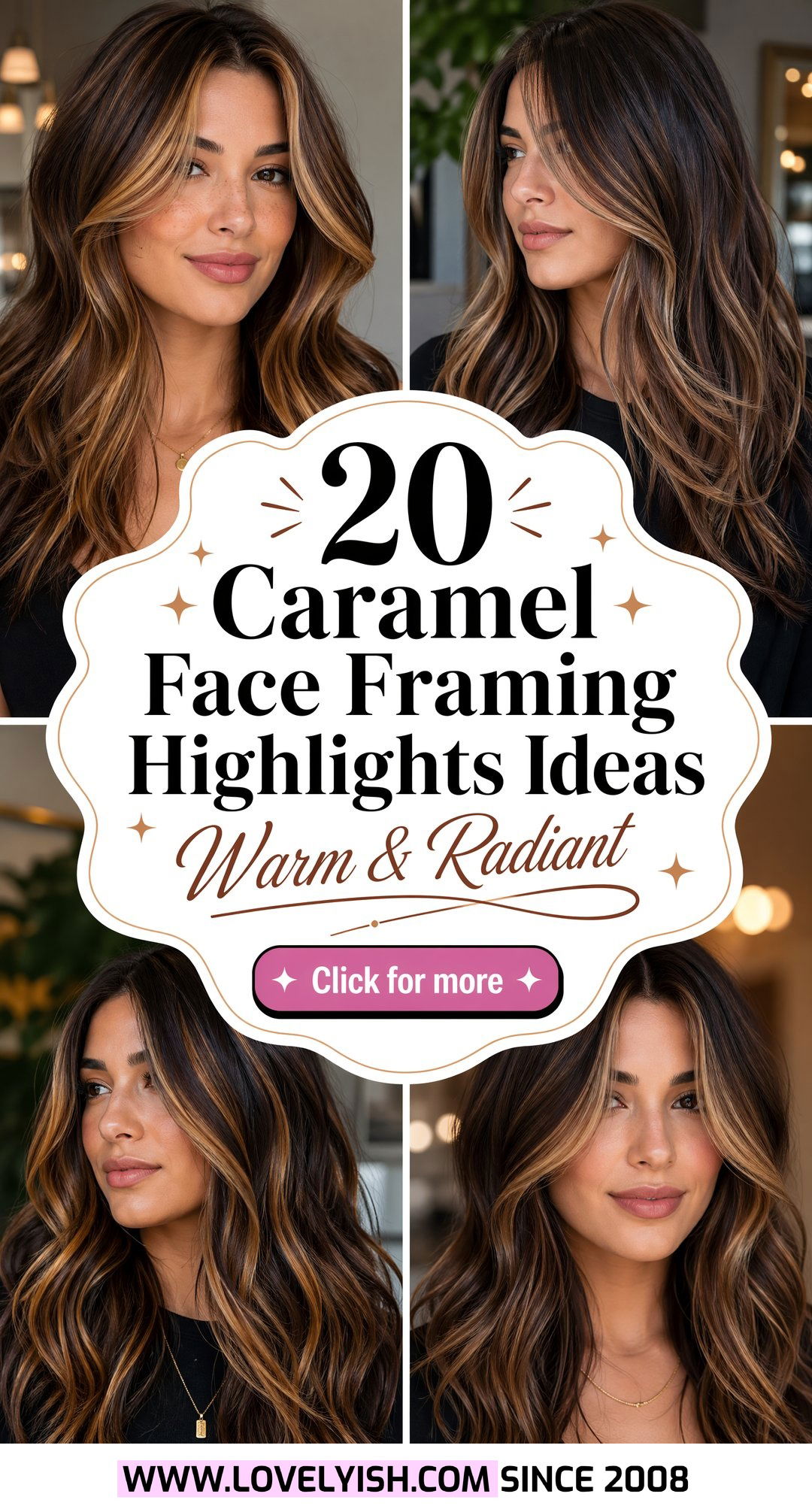 20 Gorgeous Caramel Face Framing Highlights on Brunette Hair - 20 Gorgeous Caramel Face Framing Highlights on Brunette Hair