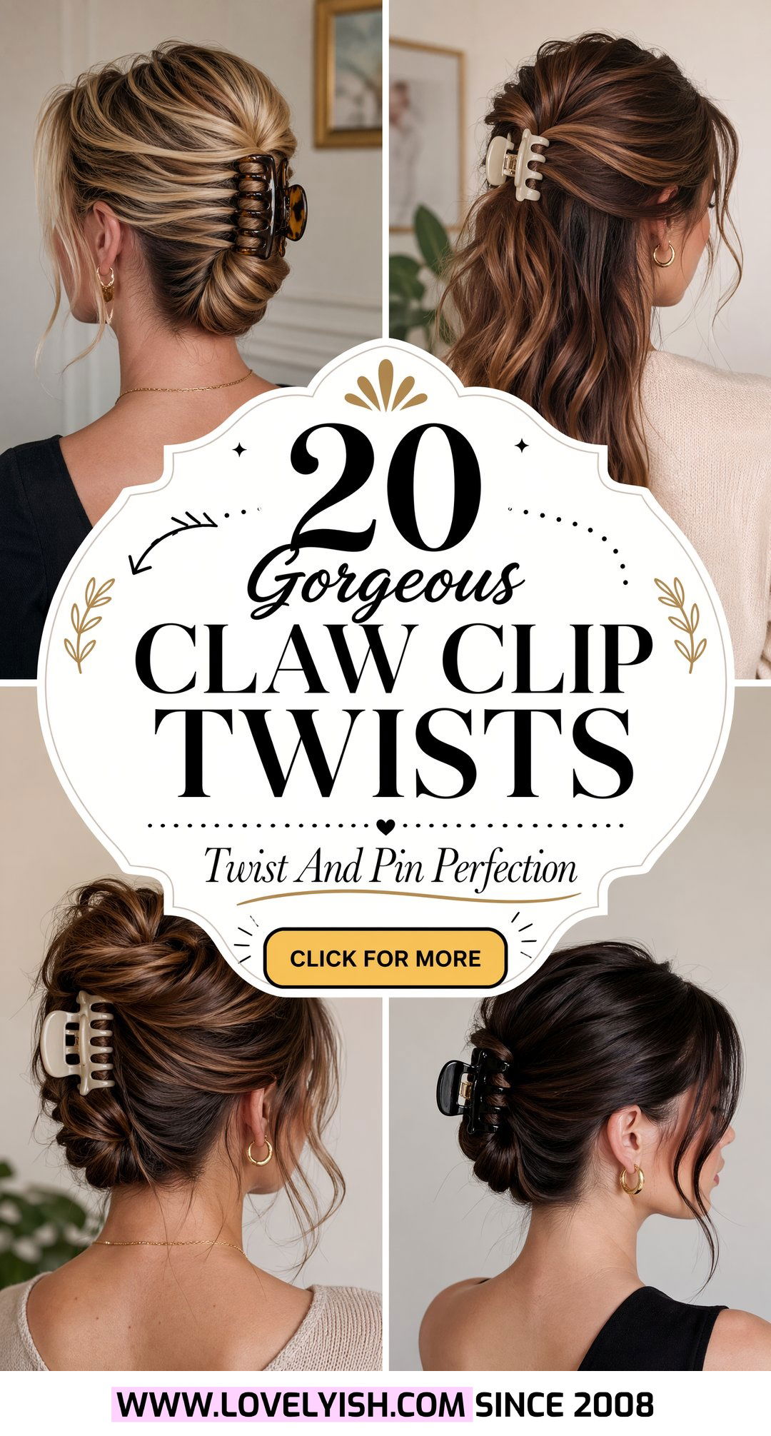 20 Gorgeous Claw Clip Twist Ideas for Shoulder Length Hair - 20 Gorgeous Claw Clip Twist Ideas for Shoulder Length Hair