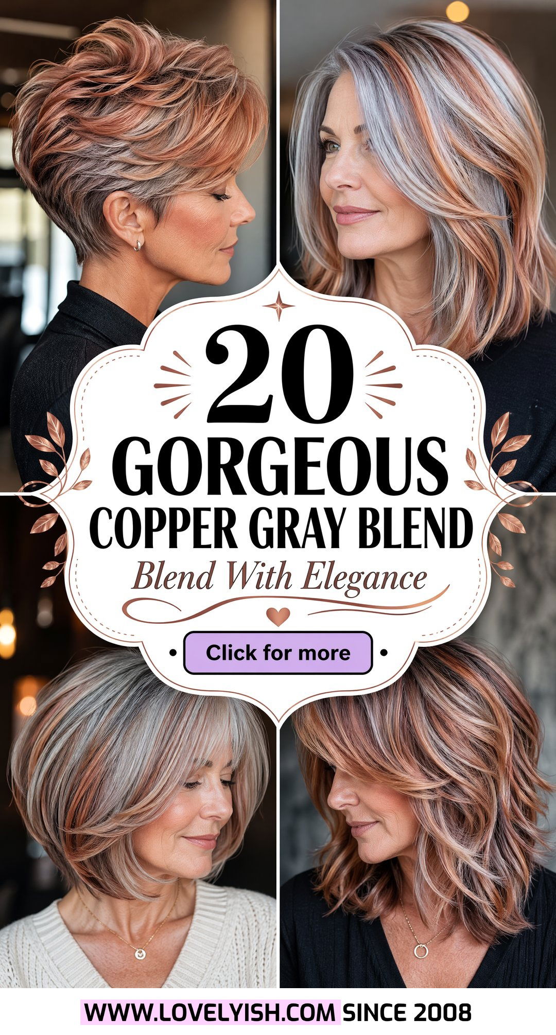 20 Gorgeous Copper Gray Blend for Mature Women to Try Now - 20 Gorgeous Copper Gray Blend for Mature Women to Try Now