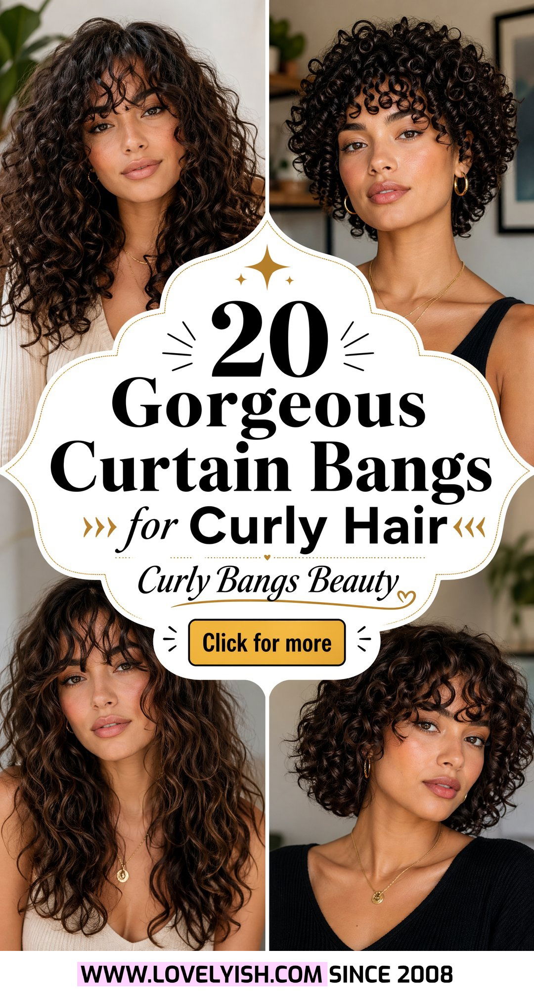 20 Gorgeous Curtain Bangs for Curly Hair That Frame the Face - 20 Gorgeous Curtain Bangs for Curly Hair That Frame the Face