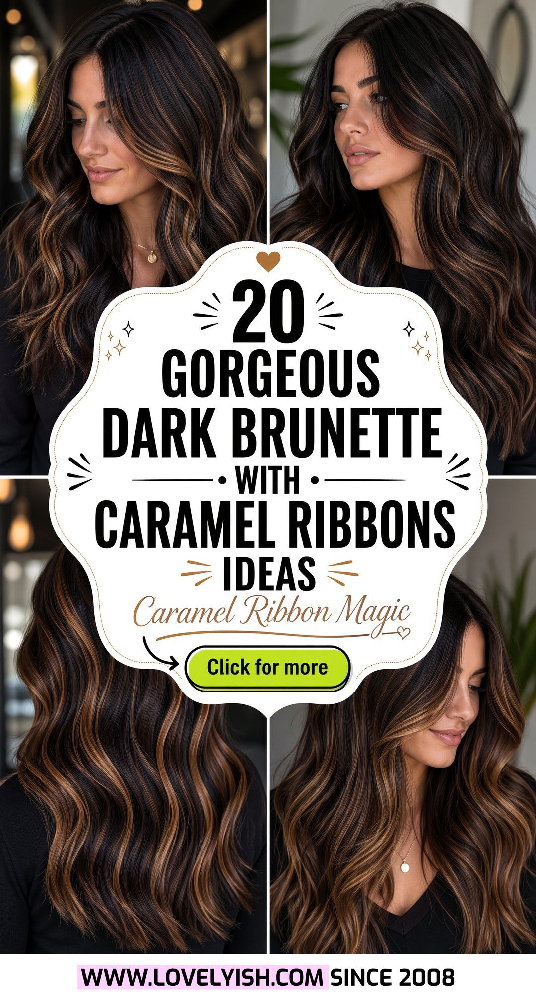 20 Gorgeous Dark Brunette With Caramel Ribbons Inspirations - 20 Gorgeous Dark Brunette With Caramel Ribbons Inspirations