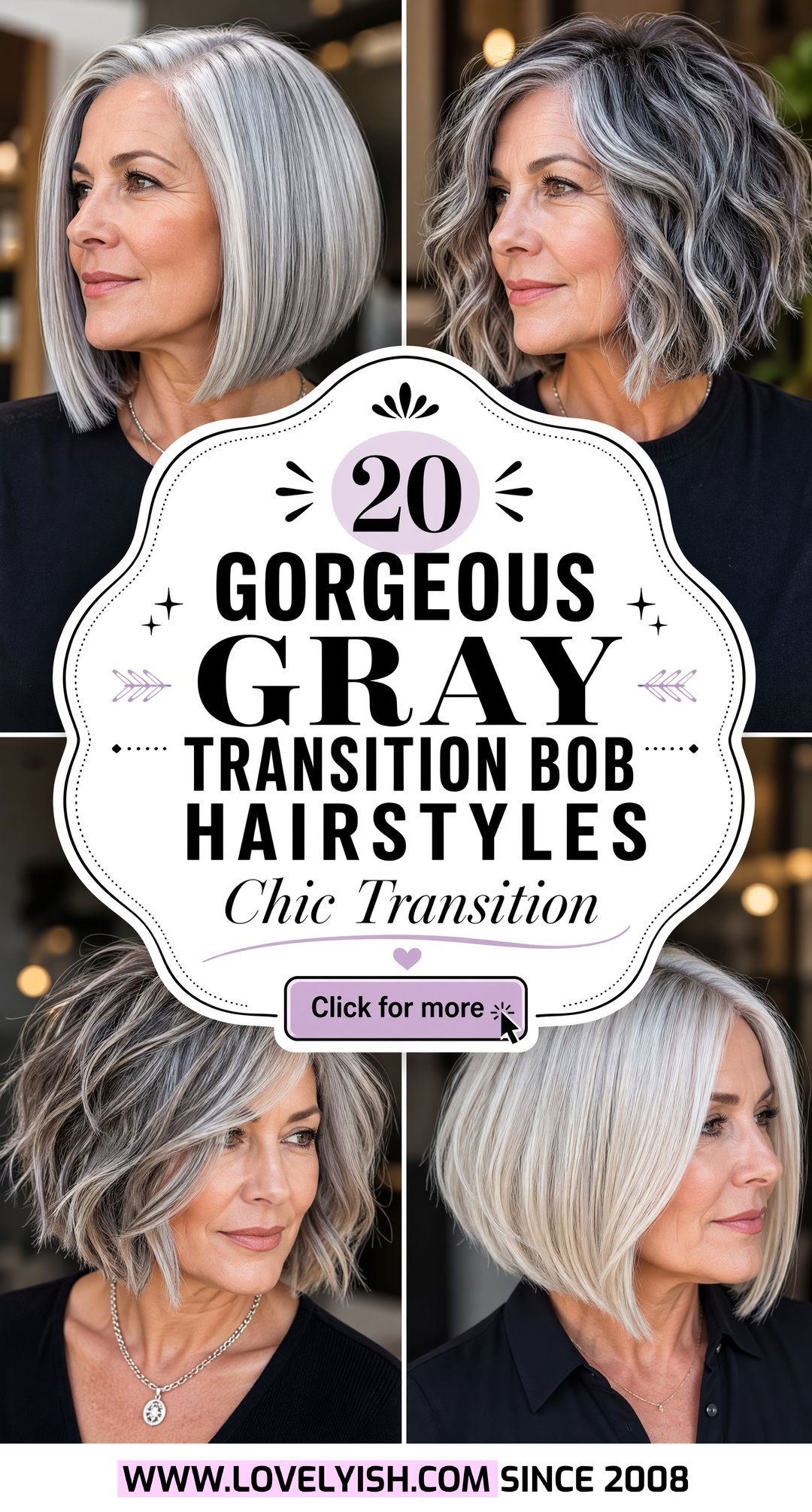 20 Gorgeous Gray Transition Bob Hairstyle Ideas For A Chic Look - 20 Gorgeous Gray Transition Bob Hairstyle Ideas For A Chic Look