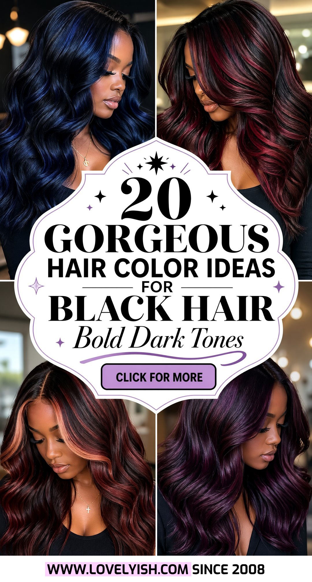 20 Gorgeous Hair Color Ideas For Black Hair You Must Try - 20 Gorgeous Hair Color Ideas For Black Hair You Must Try