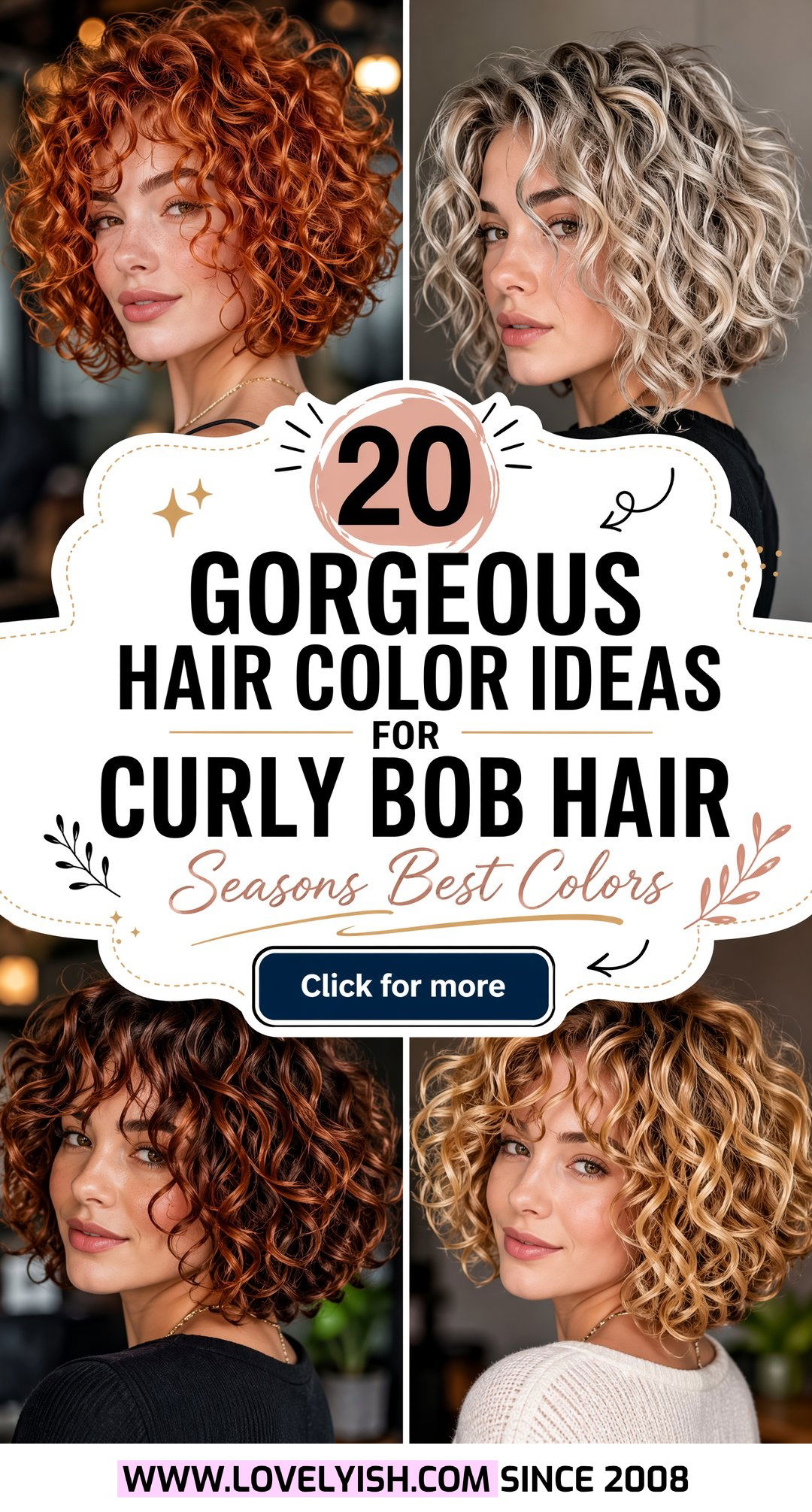 20 Gorgeous Hair Color Ideas for Curly Bob Hair This Season - 20 Gorgeous Hair Color Ideas for Curly Bob Hair This Season