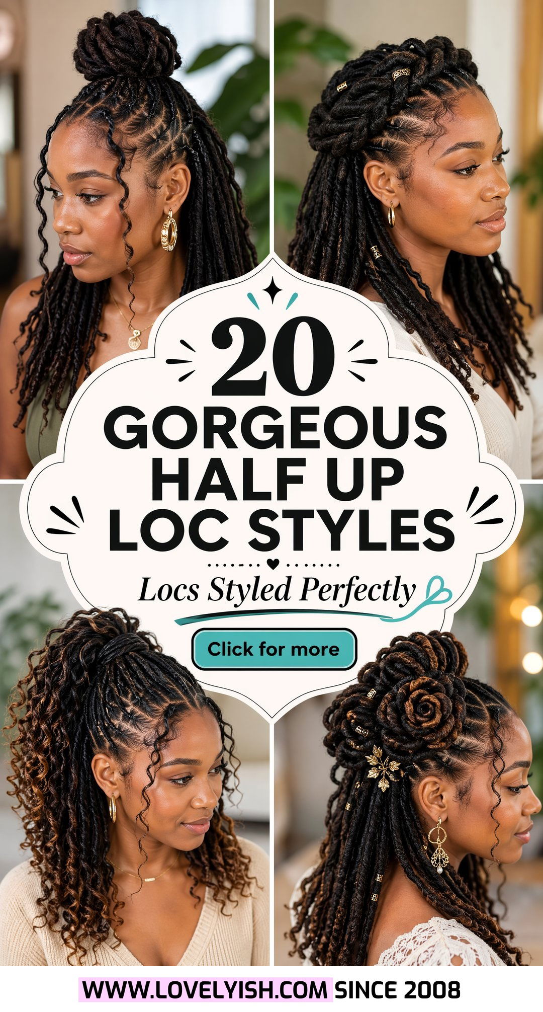 20 Gorgeous Half Up Loc Styles You Absolutely Must Try Now - 20 Gorgeous Half Up Loc Styles You Absolutely Must Try Now