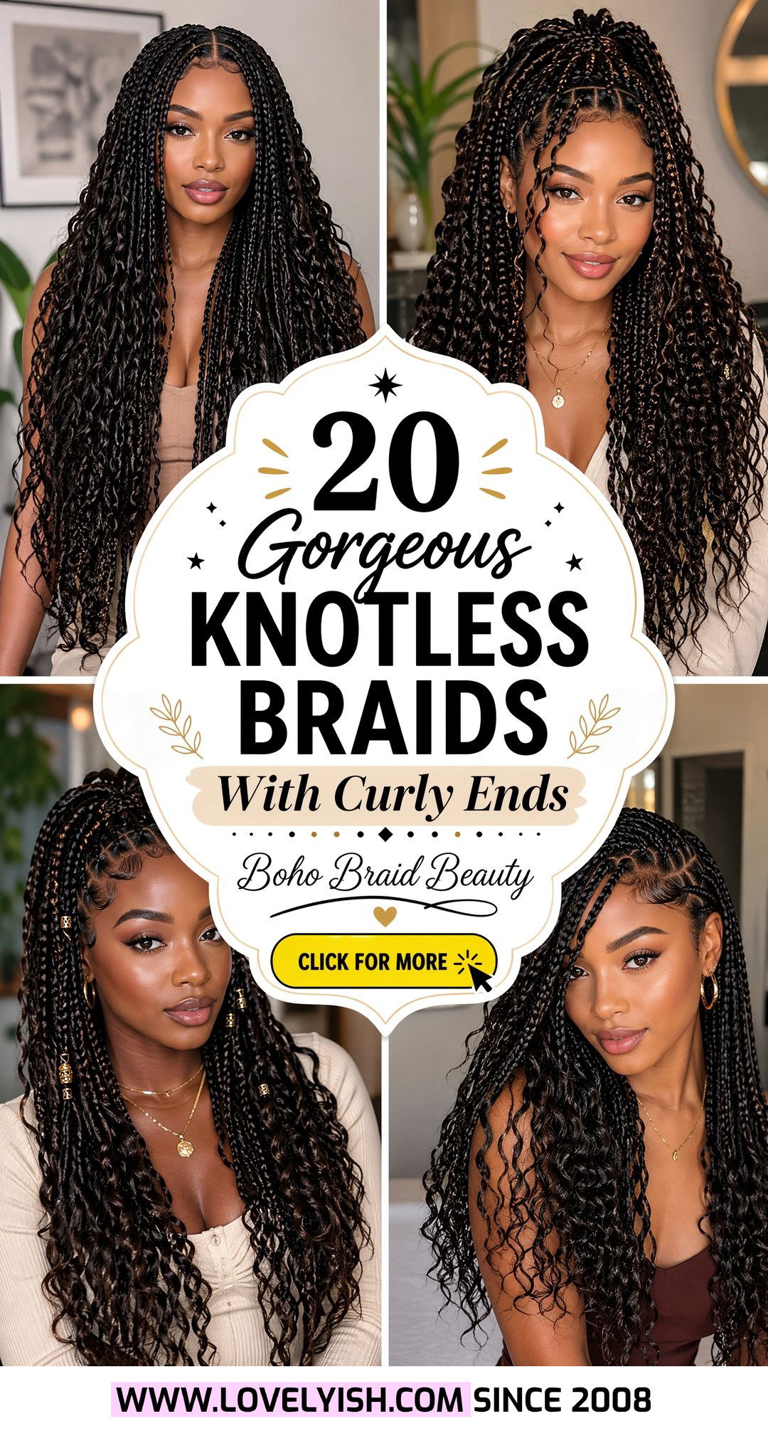 20 Gorgeous Knotless Braids With Curly Ends for Women to Try - 20 Gorgeous Knotless Braids With Curly Ends for Women to Try