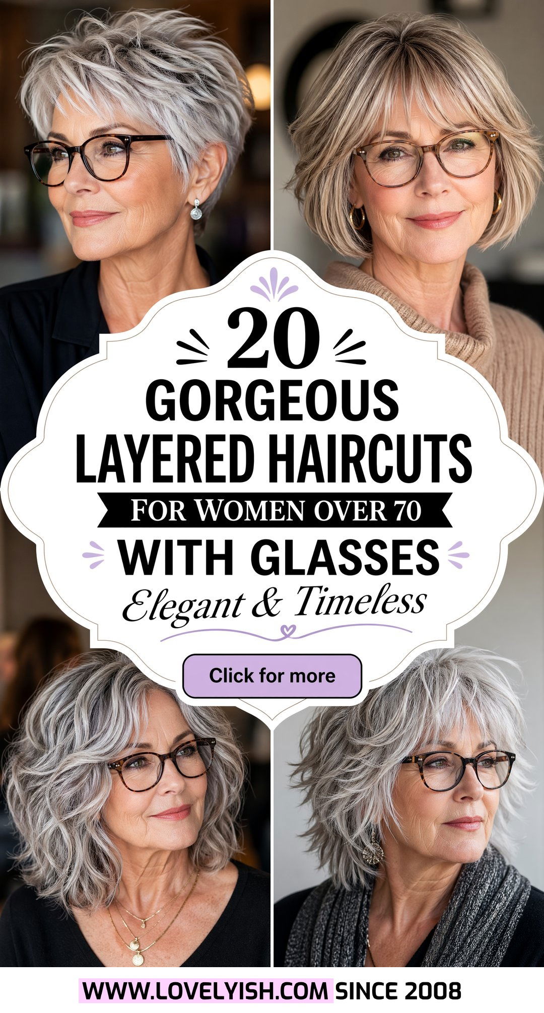 20 Gorgeous Layered Haircuts for Women Over 70 With Glasses - 20 Gorgeous Layered Haircuts for Women Over 70 With Glasses