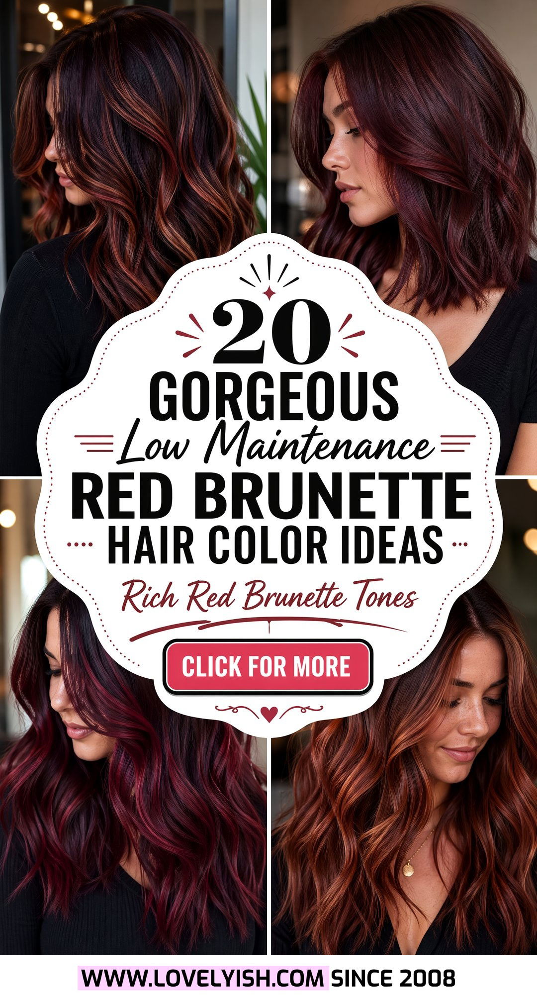 20 Gorgeous Low Maintenance Red Brunette Hair Color Ideas - 20 Gorgeous Low Maintenance Red Brunette Hair Color Ideas
