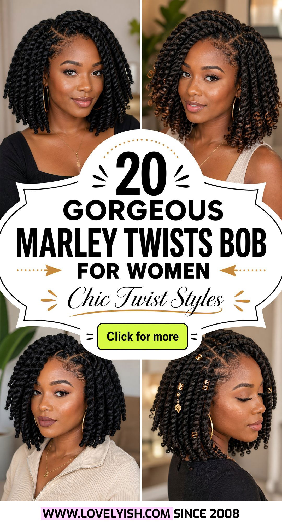 20 Gorgeous Marley Twists Bob for Women Styles and Ideas - 20 Gorgeous Marley Twists Bob for Women Styles & Ideas
