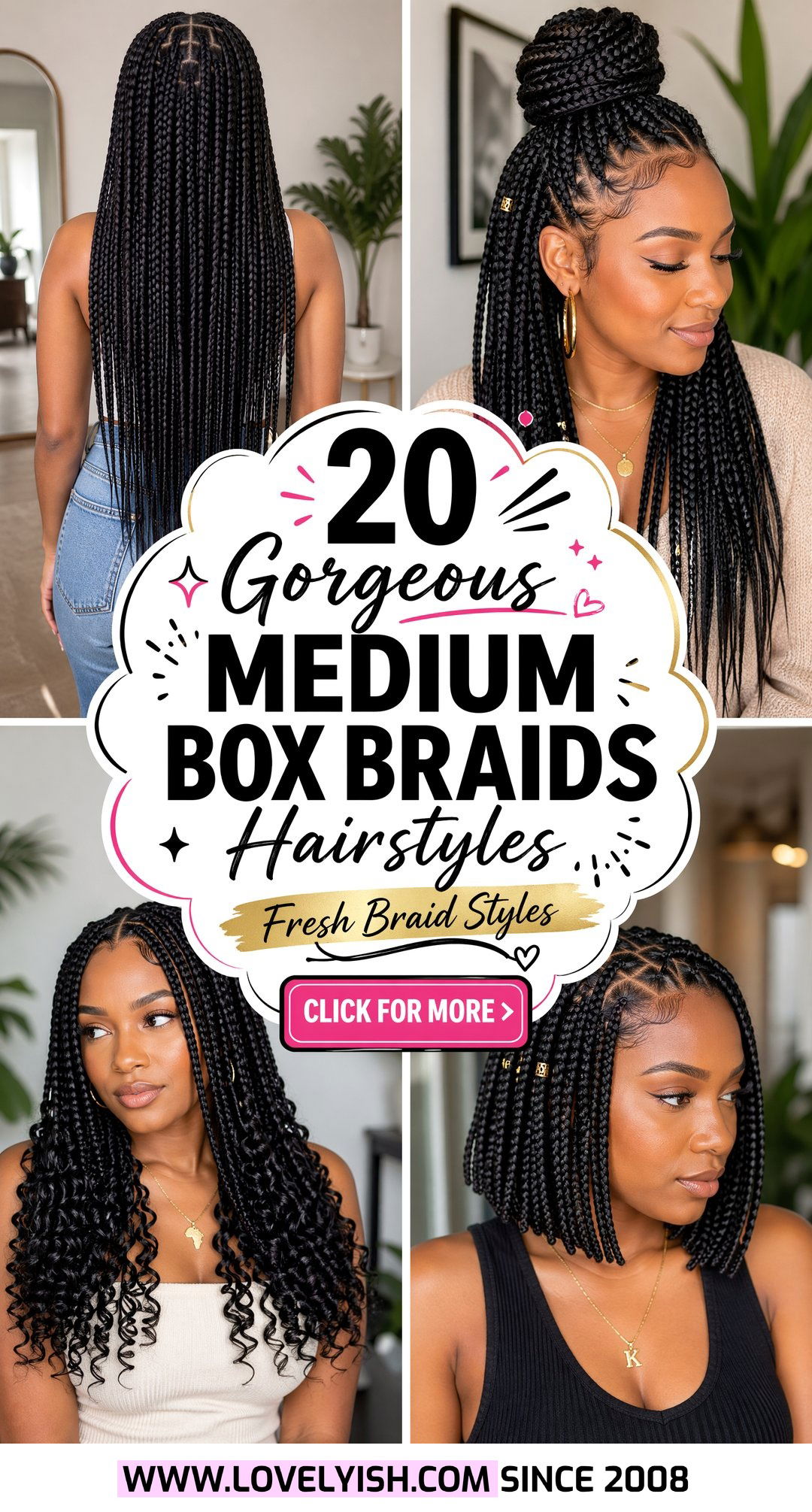 20 Gorgeous Medium Box Braids Hairstyles For A Fresh Look - 20 Gorgeous Medium Box Braids Hairstyles For A Fresh Look