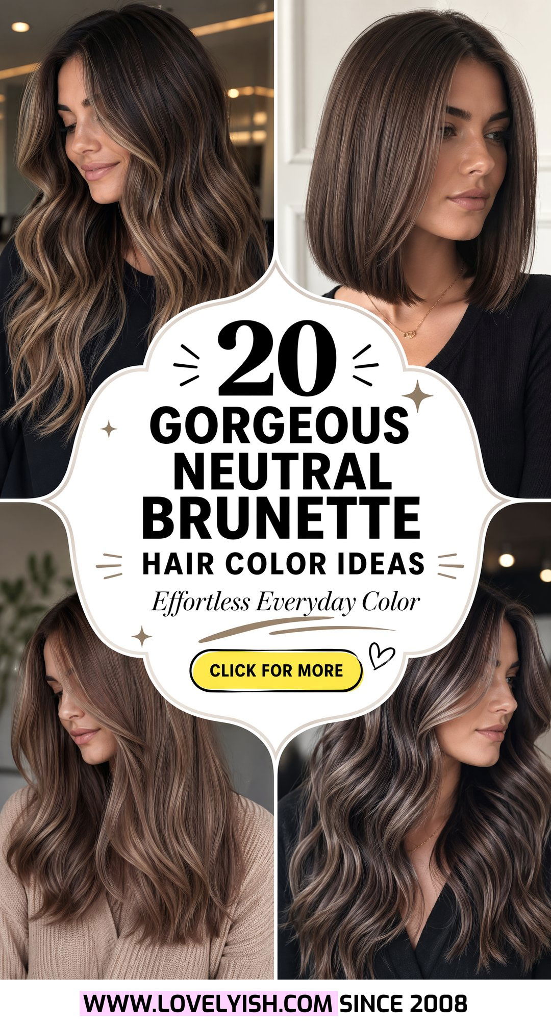 20 Gorgeous Neutral Brunette Hair Color Ideas for Any Season - 20 Gorgeous Neutral Brunette Hair Color Ideas for Any Season