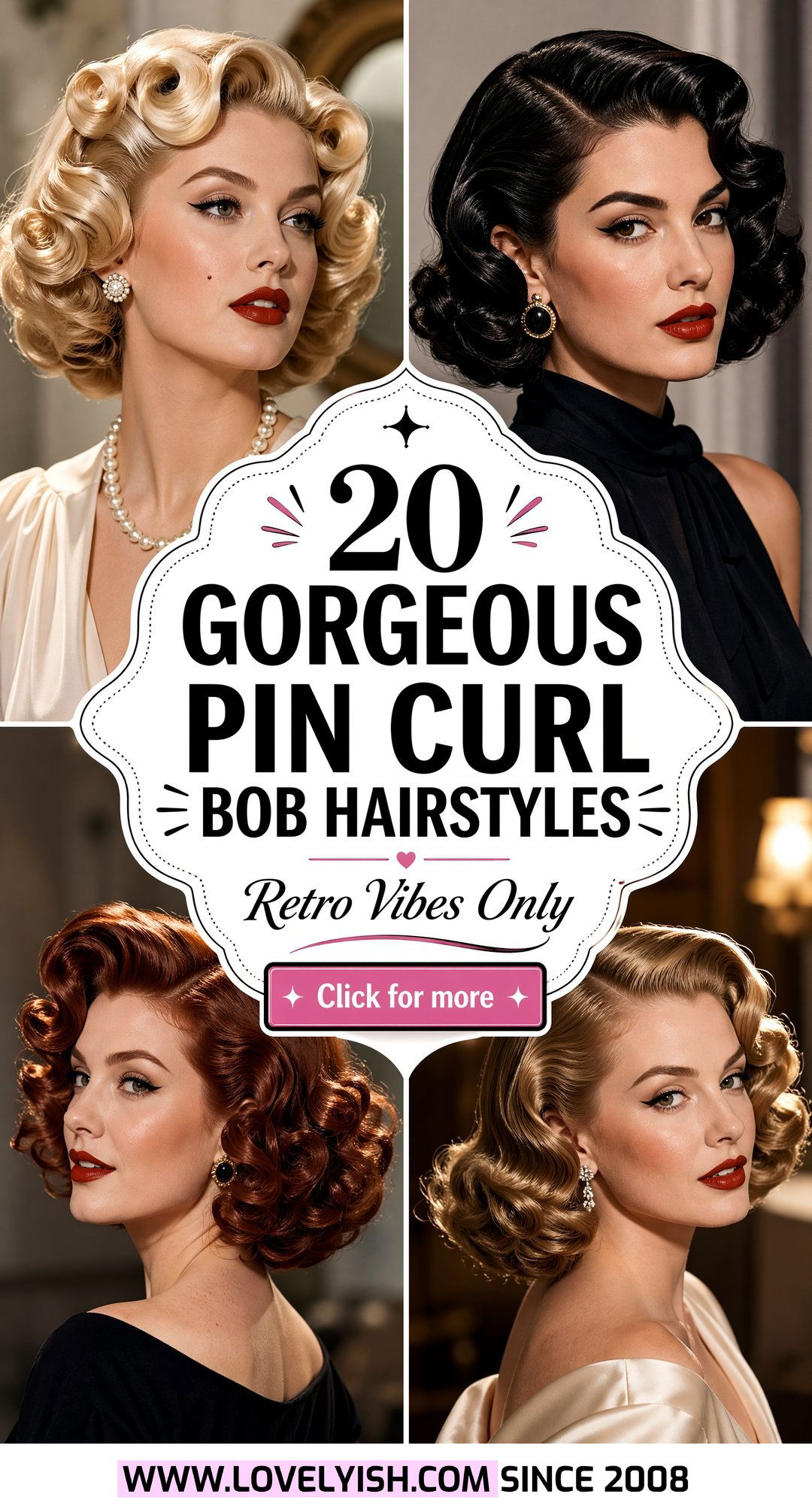 20 Gorgeous Pin Curl Bob Hairstyle Ideas for a Retro Look - 20 Gorgeous Pin Curl Bob Hairstyle Ideas for a Retro Look
