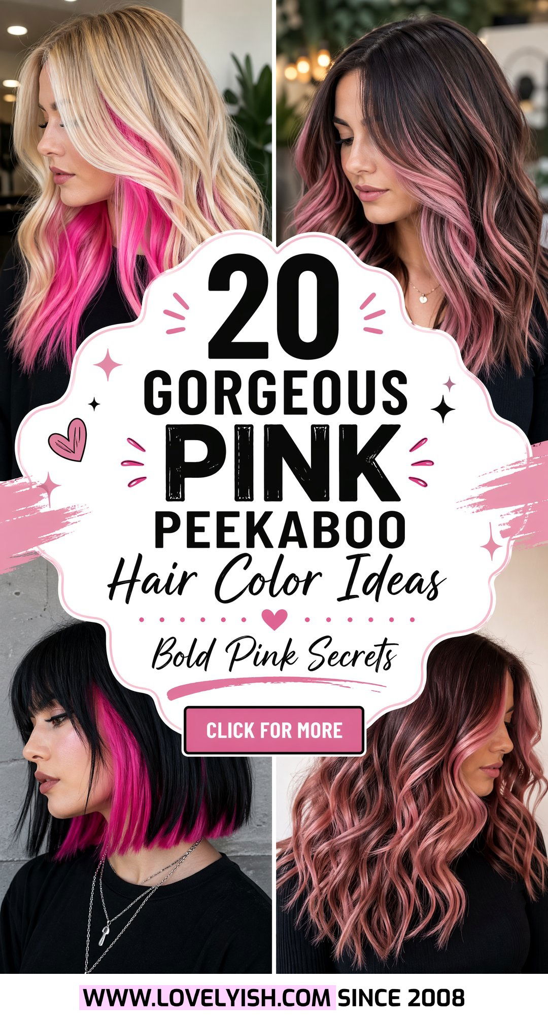 20 Gorgeous Pink Peekaboo Hair Color Ideas For A Bold Look - 20 Gorgeous Pink Peekaboo Hair Color Ideas For A Bold Look