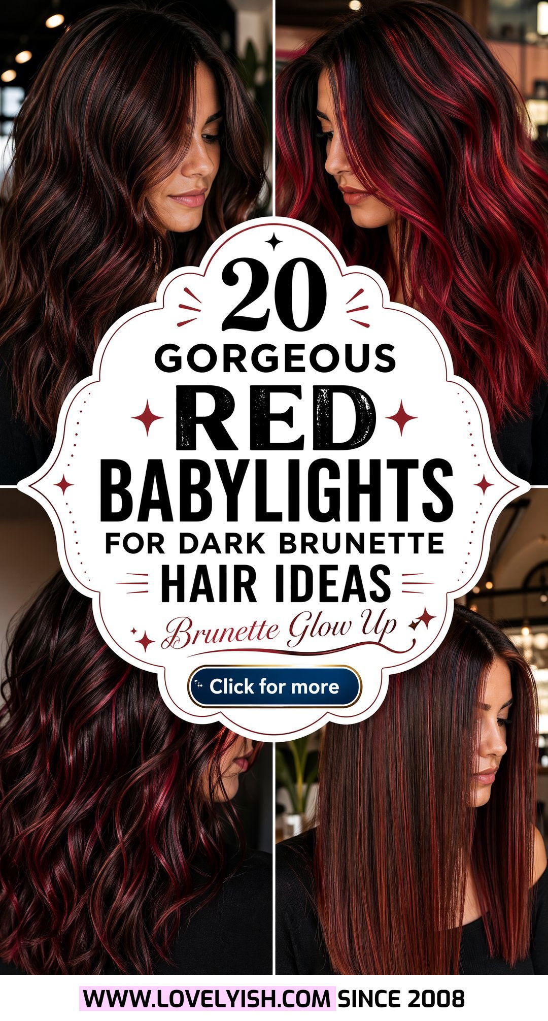 20 Gorgeous Red Babylights for Dark Brunette Hair Ideas - 20 Gorgeous Red Babylights for Dark Brunette Hair Ideas