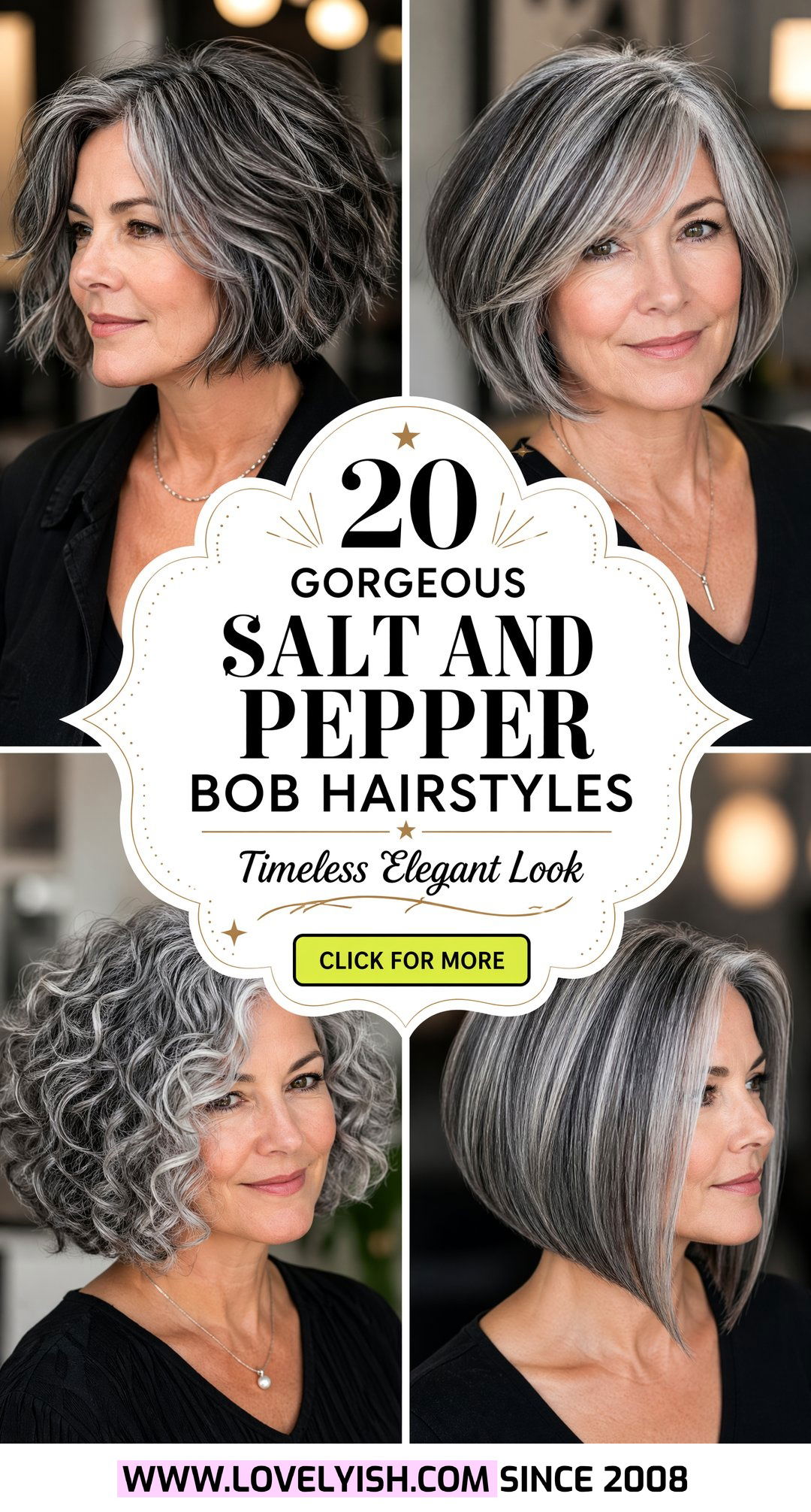 20 Gorgeous Salt and Pepper Bob Hairstyles for Older Women - 20 Gorgeous Salt and Pepper Bob Hairstyles for Older Women