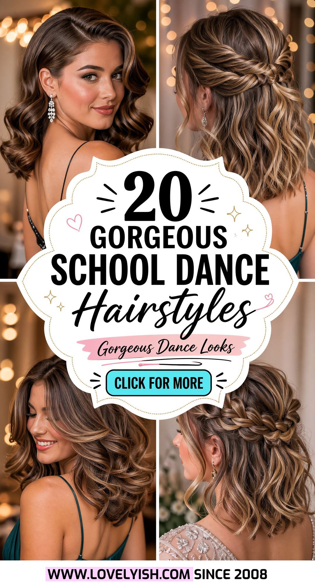 20 Gorgeous School Dance Hairstyles for Medium Hair to Try - 20 Gorgeous School Dance Hairstyles for Medium Hair to Try