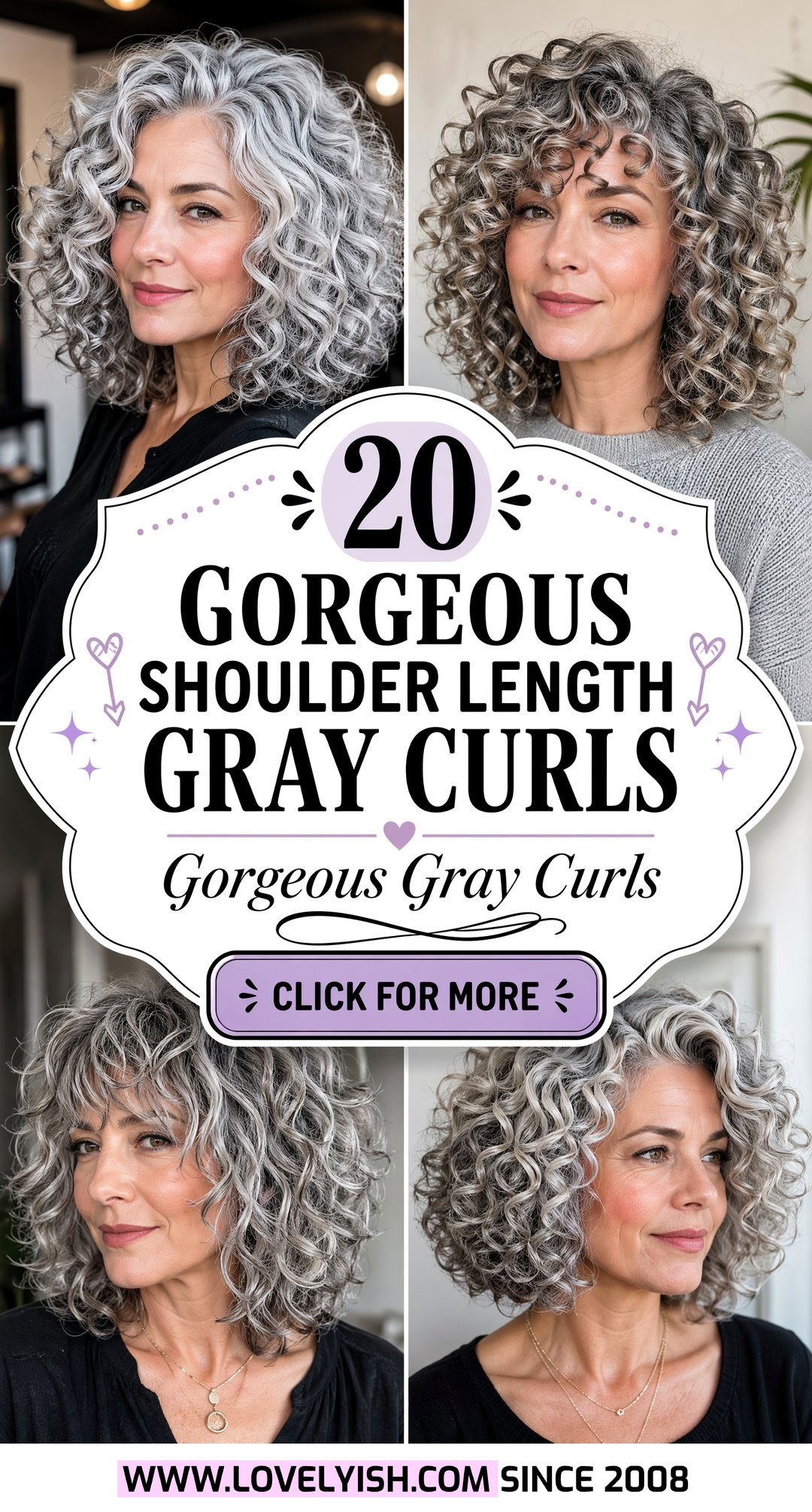 20 Gorgeous Shoulder Length Gray Curls For Older Women - 20 Gorgeous Shoulder Length Gray Curls For Older Women