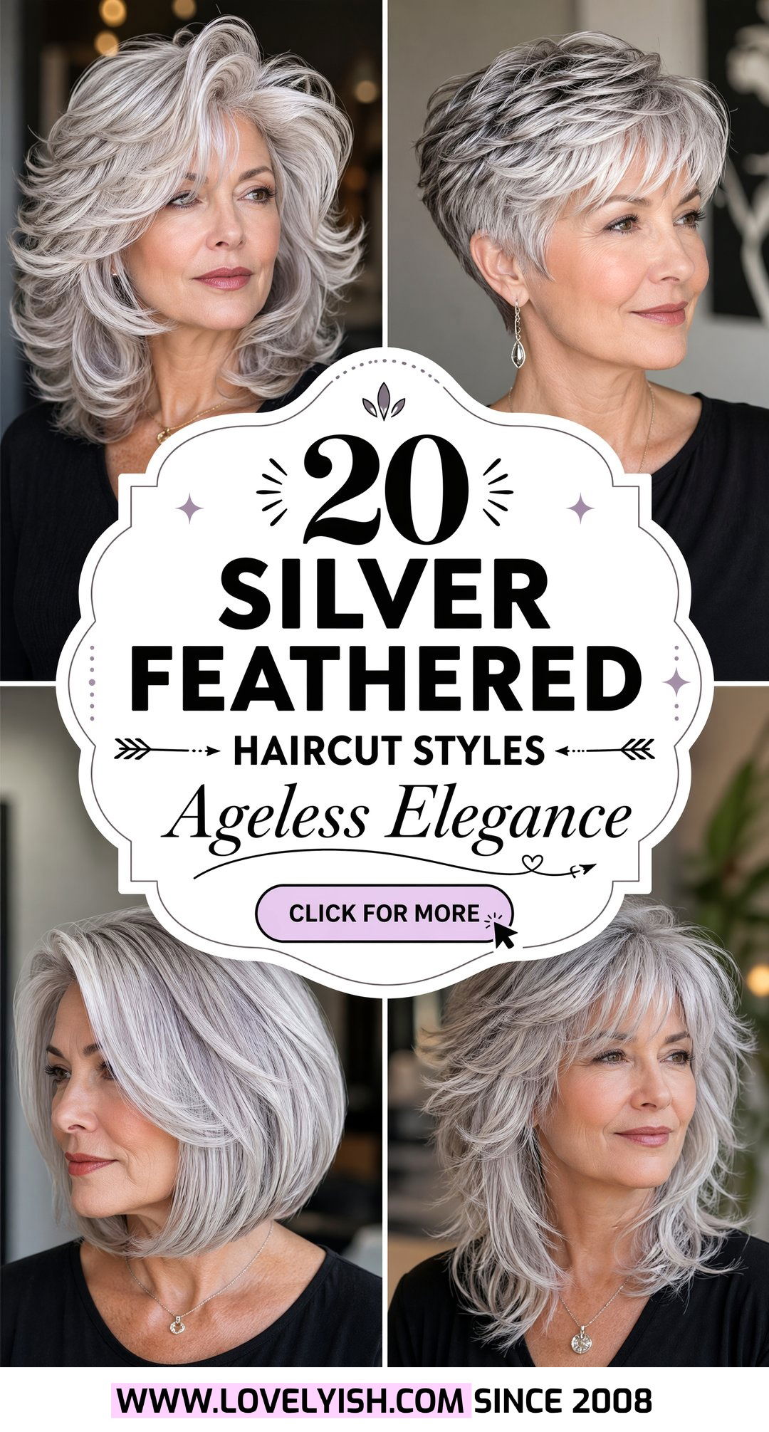 20 Gorgeous Silver Feathered Haircut For Older Women Styles - 20 Gorgeous Silver Feathered Haircut For Older Women Styles