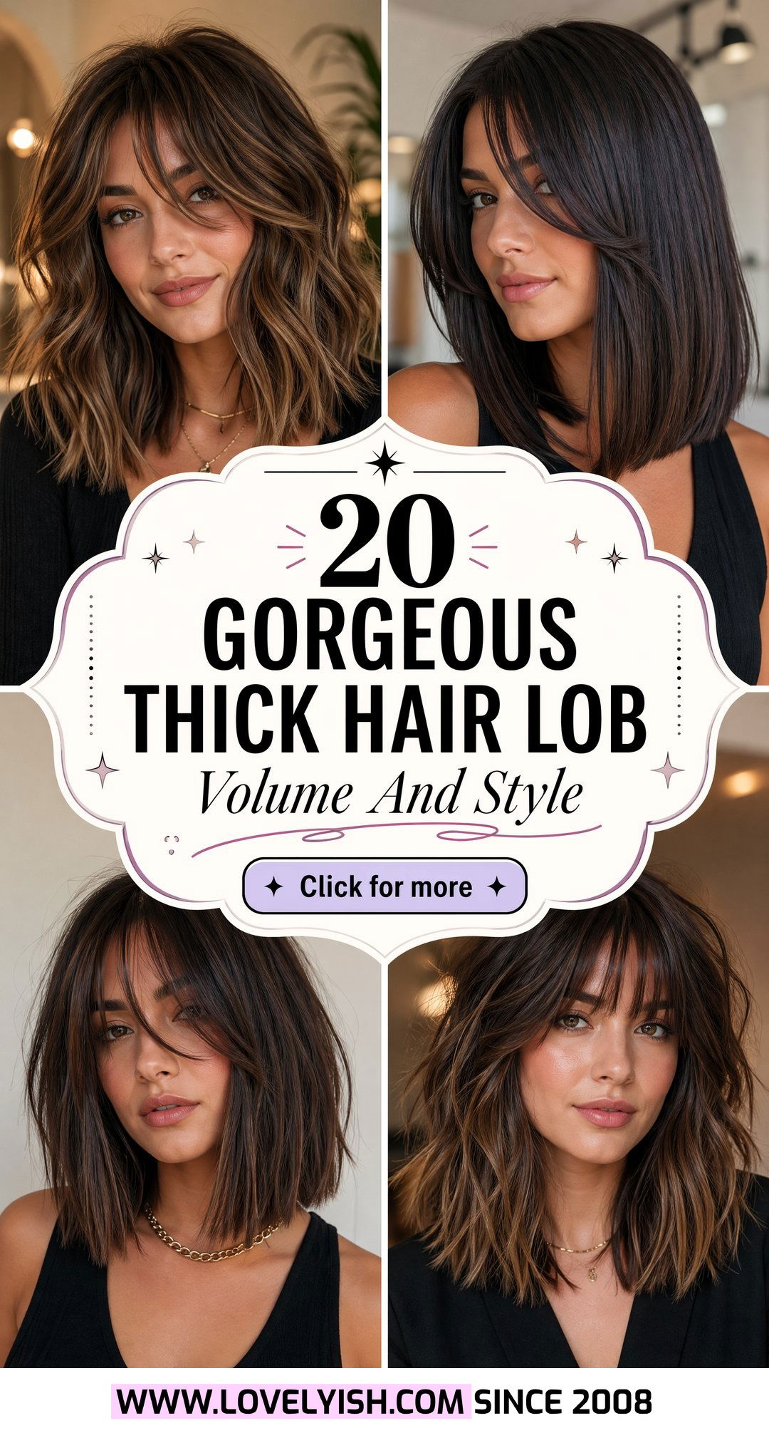 20 Gorgeous Thick Hair Lob with Curtain Bangs for Volume - 20 Gorgeous Thick Hair Lob with Curtain Bangs for Volume