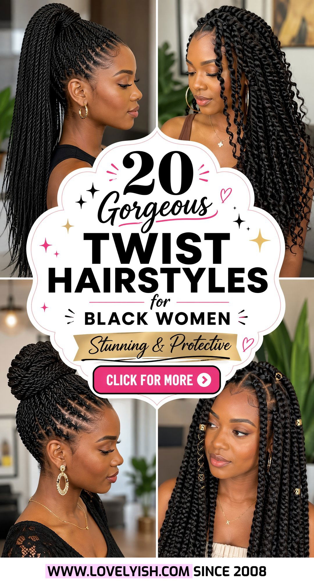 20 Gorgeous Twist Hairstyles for Black Women You Need to Try - 20 Gorgeous Twist Hairstyles for Black Women You Need to Try
