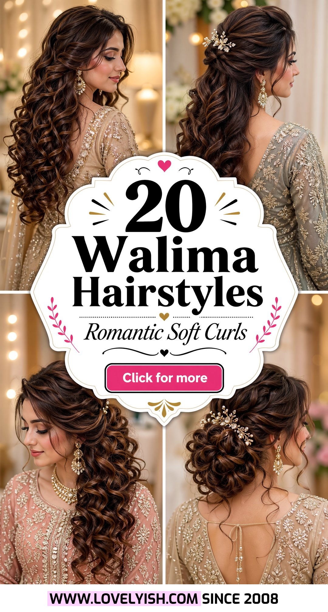 20 Gorgeous Walima Hairstyle with Soft Curls for Brides - 20 Gorgeous Walima Hairstyle with Soft Curls for Brides